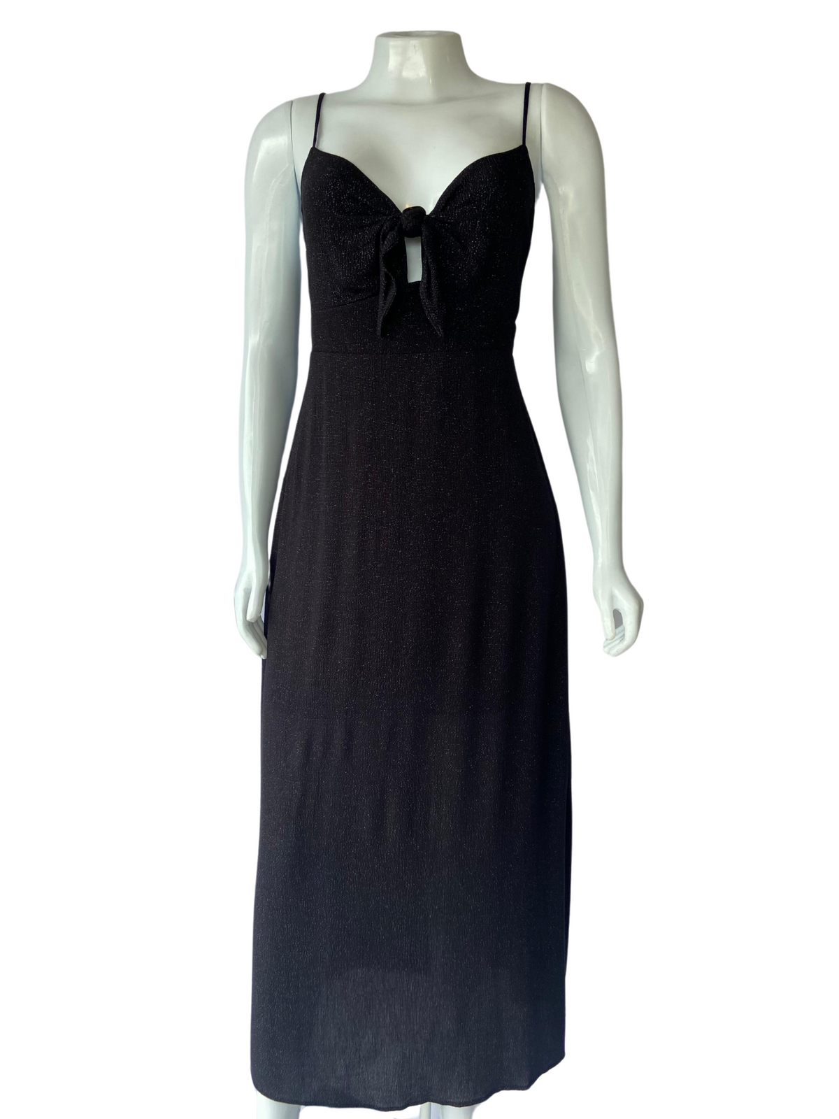 Vestido Longo Brilho Preto tamanho M