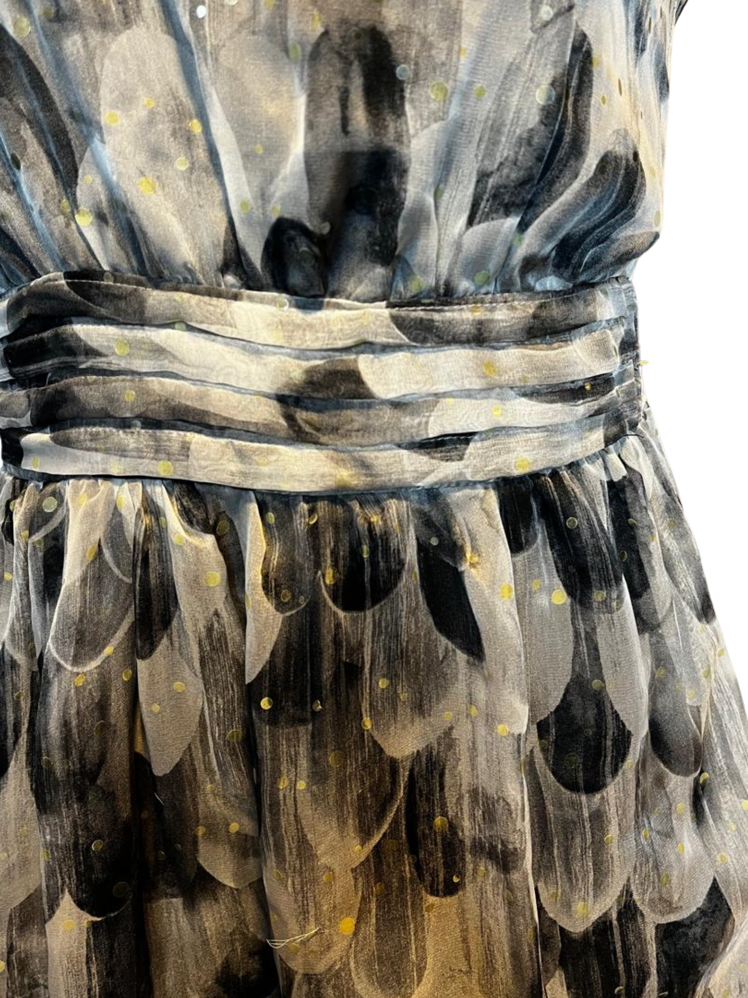 Vestido Tule Leopardo Leve Brilho Estampado Cinza tamanho M