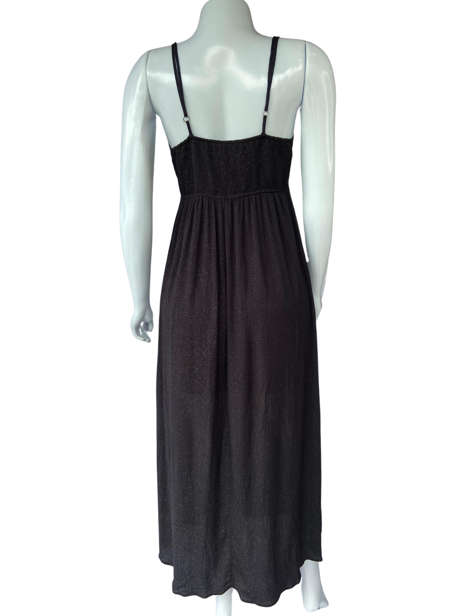 Vestido Longo Brilho Preto tamanho M