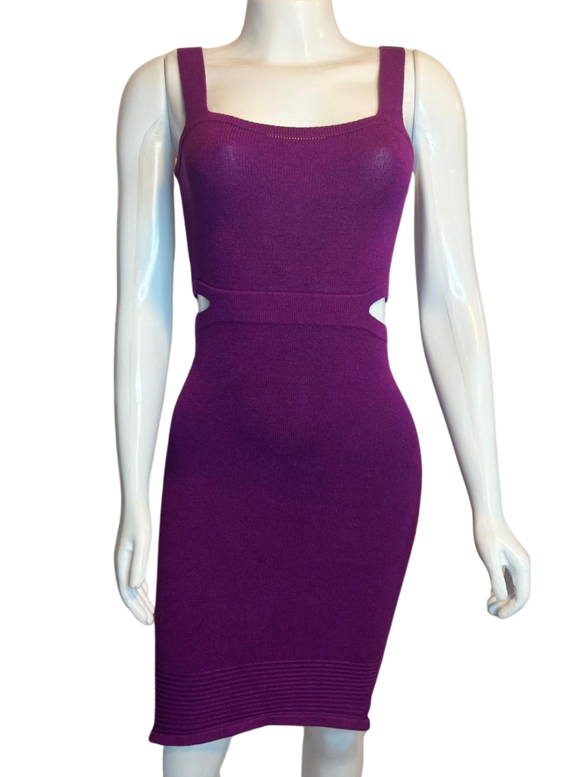 Vestido Tricot Fenda Lateral Roxo tamanho M