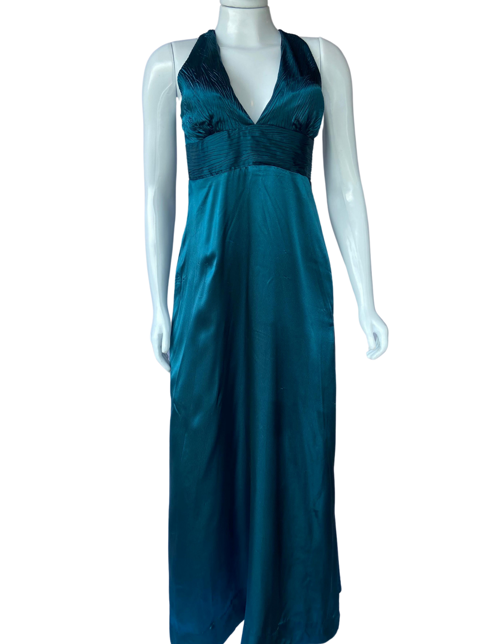 Vestido Longo Festa Costas Nuas Verde Esmeralda tamanho P