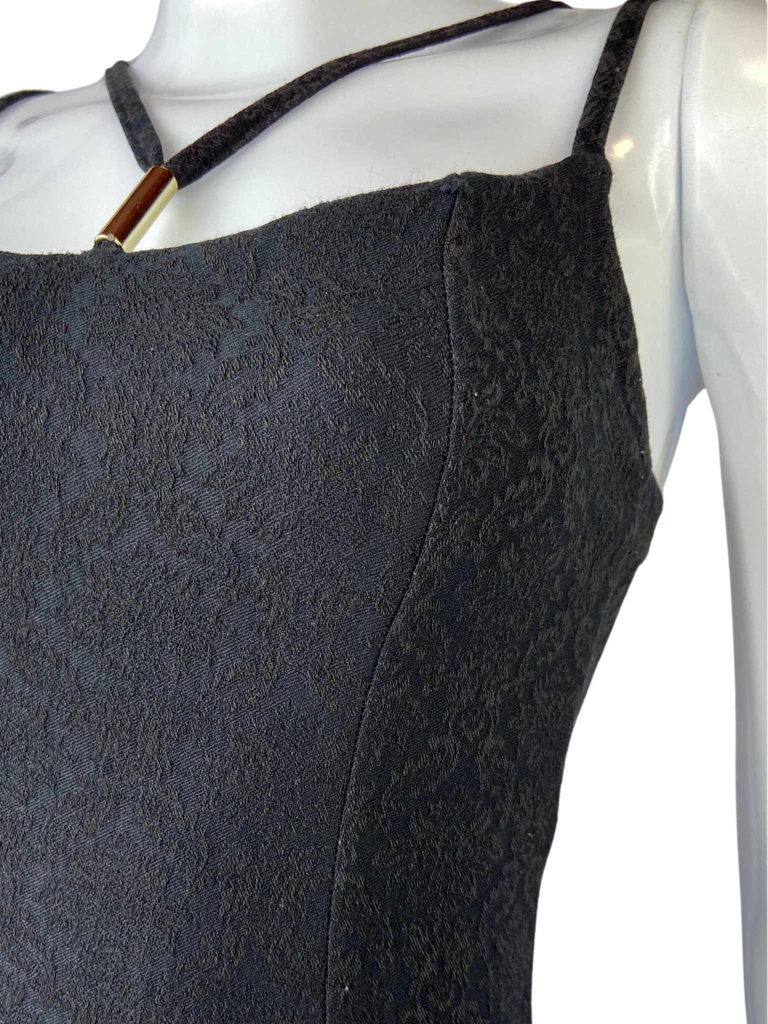 Vestido Curto 2 Tiras Detalhe Busto Preto tamanho PP