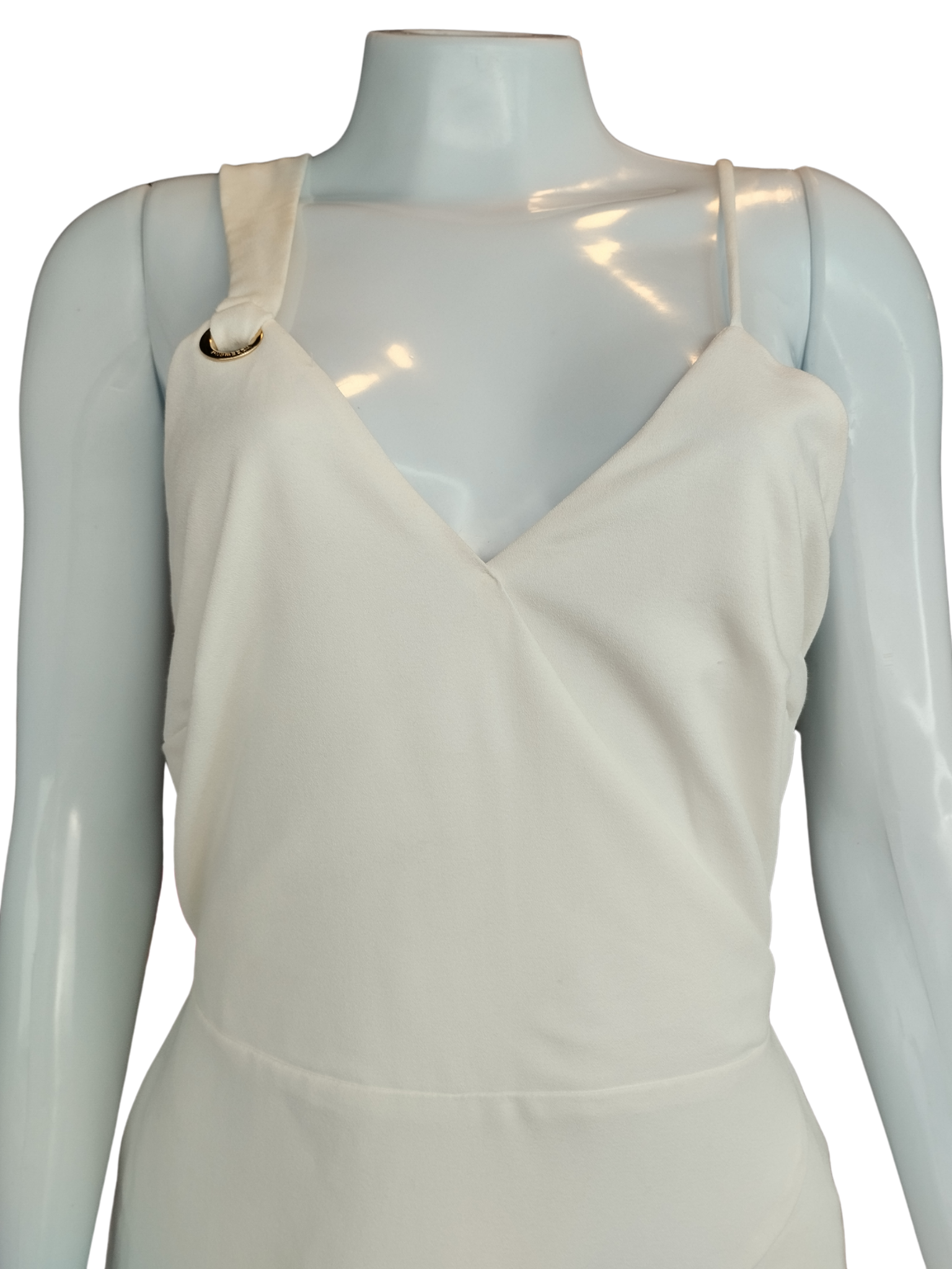 Vestido Botswana Ilhós Decote Lado Off White tamanho M