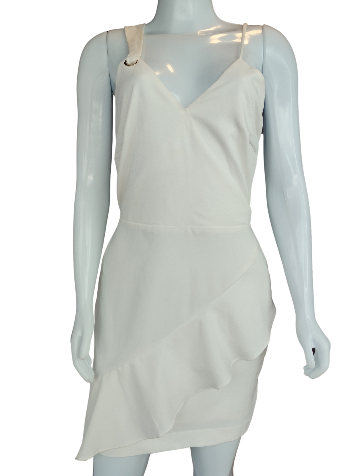 Vestido Botswana Ilhós Decote Lado Off White tamanho M