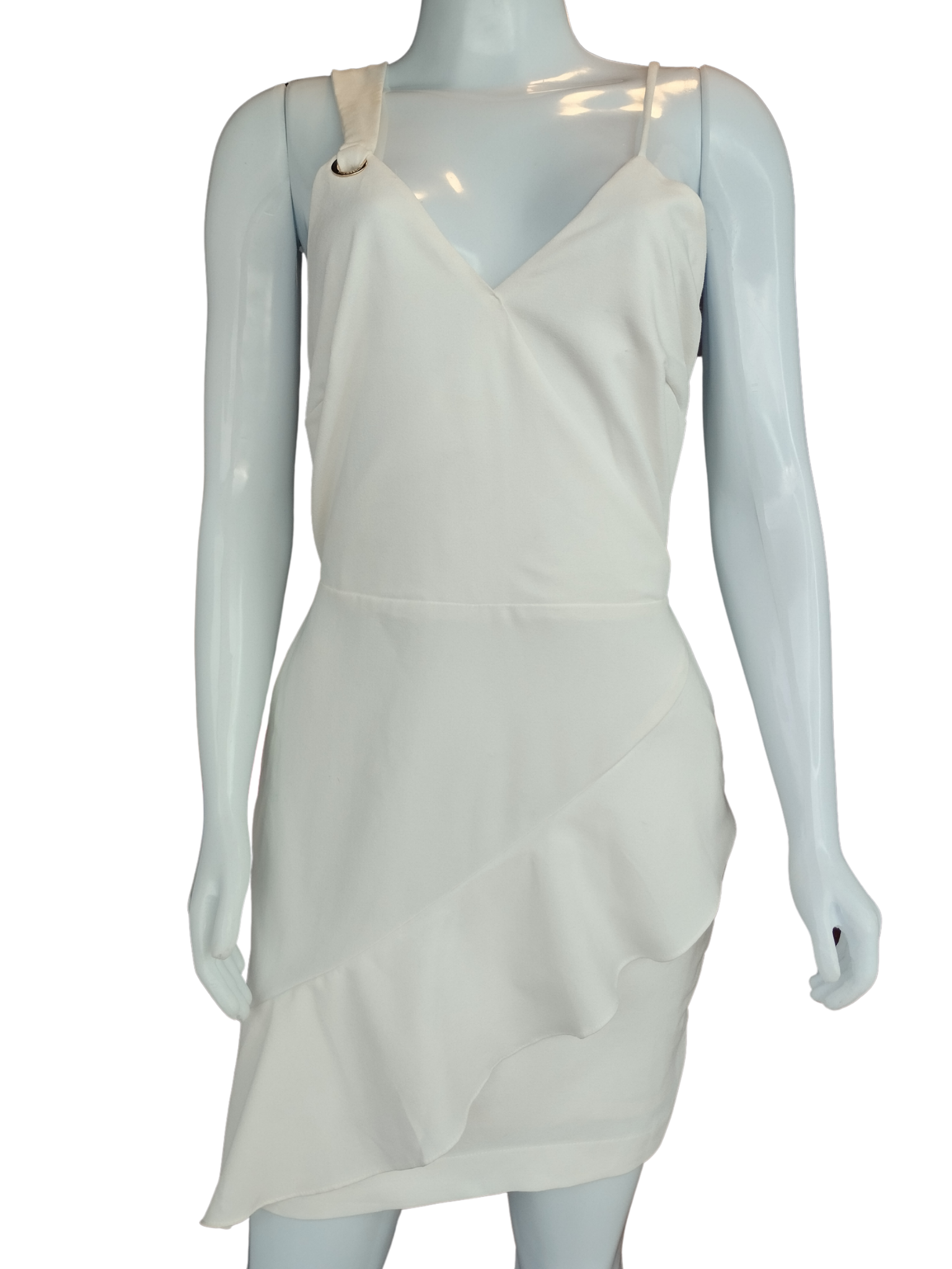 Vestido Botswana Ilhós Decote Lado Off White tamanho M