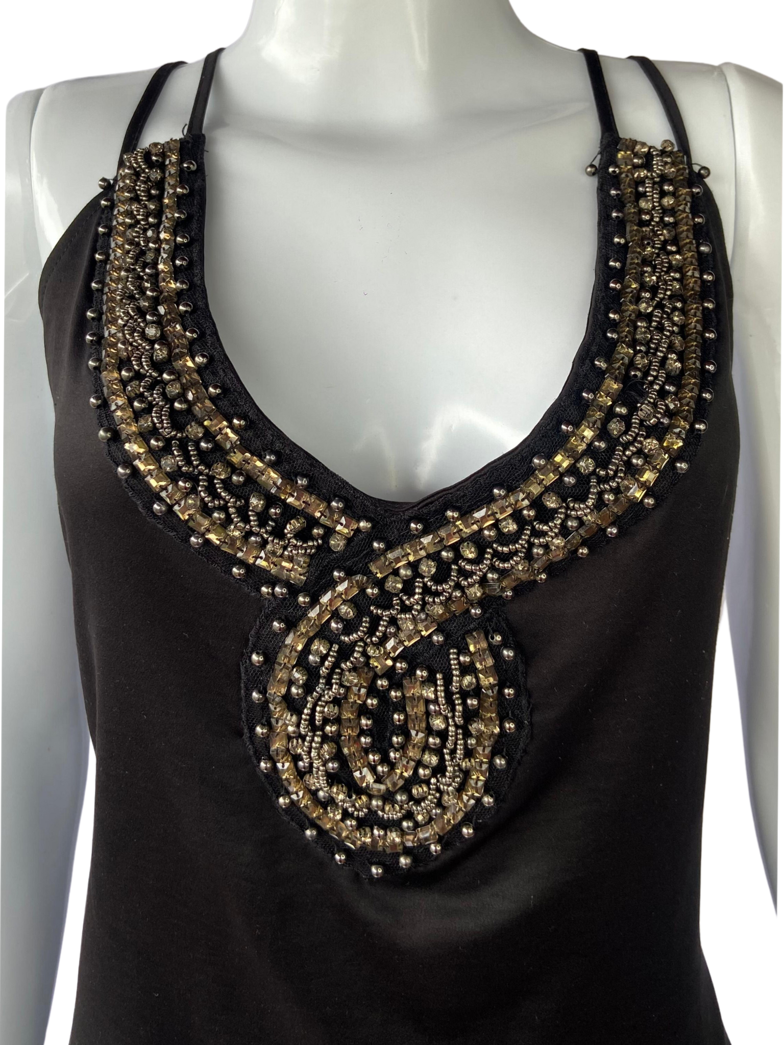 Vestido Pedraria Busto Preto tamanho M