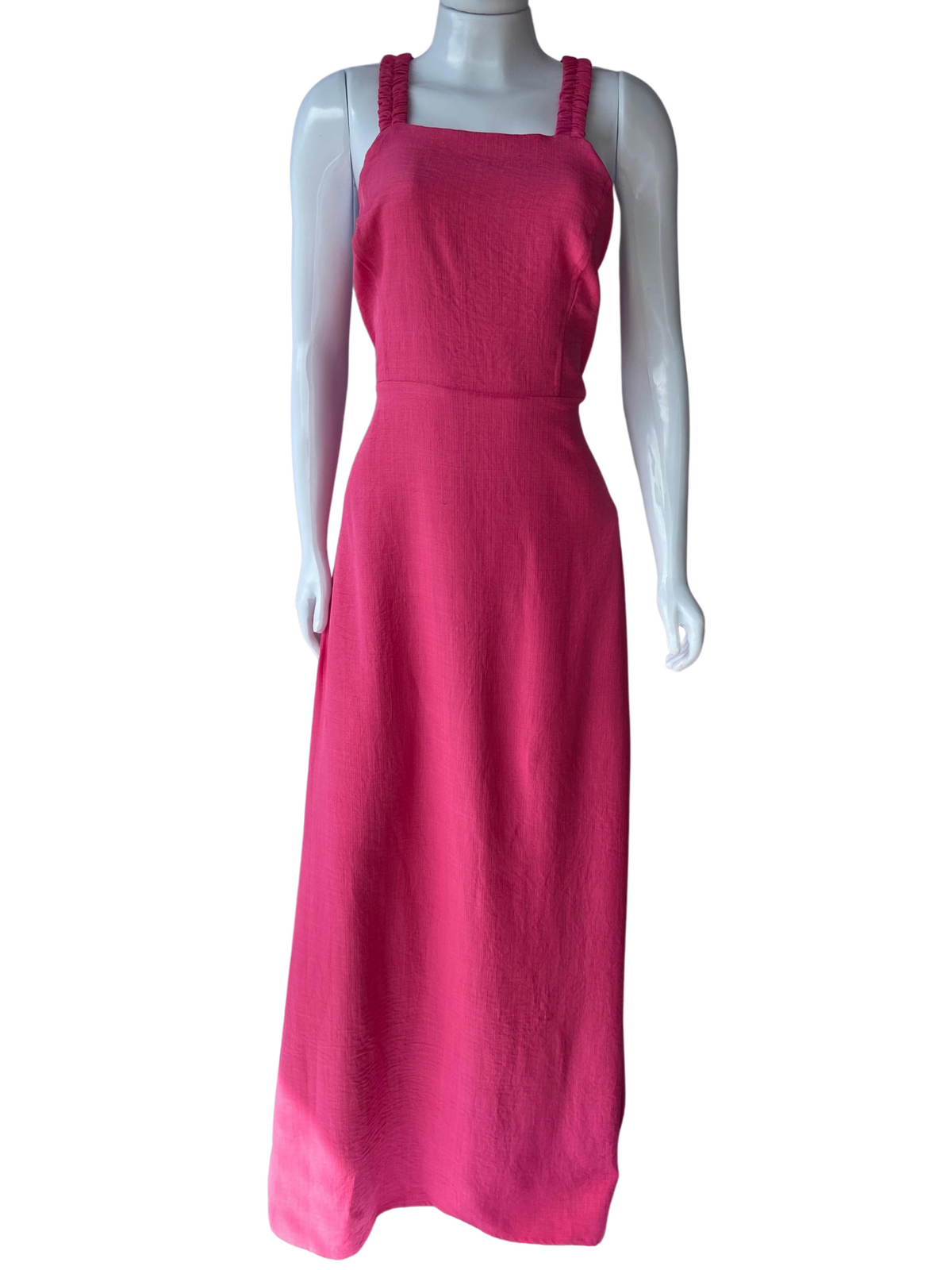 Vestido Longo Afghan Alça Elástico Rosa tamanho G