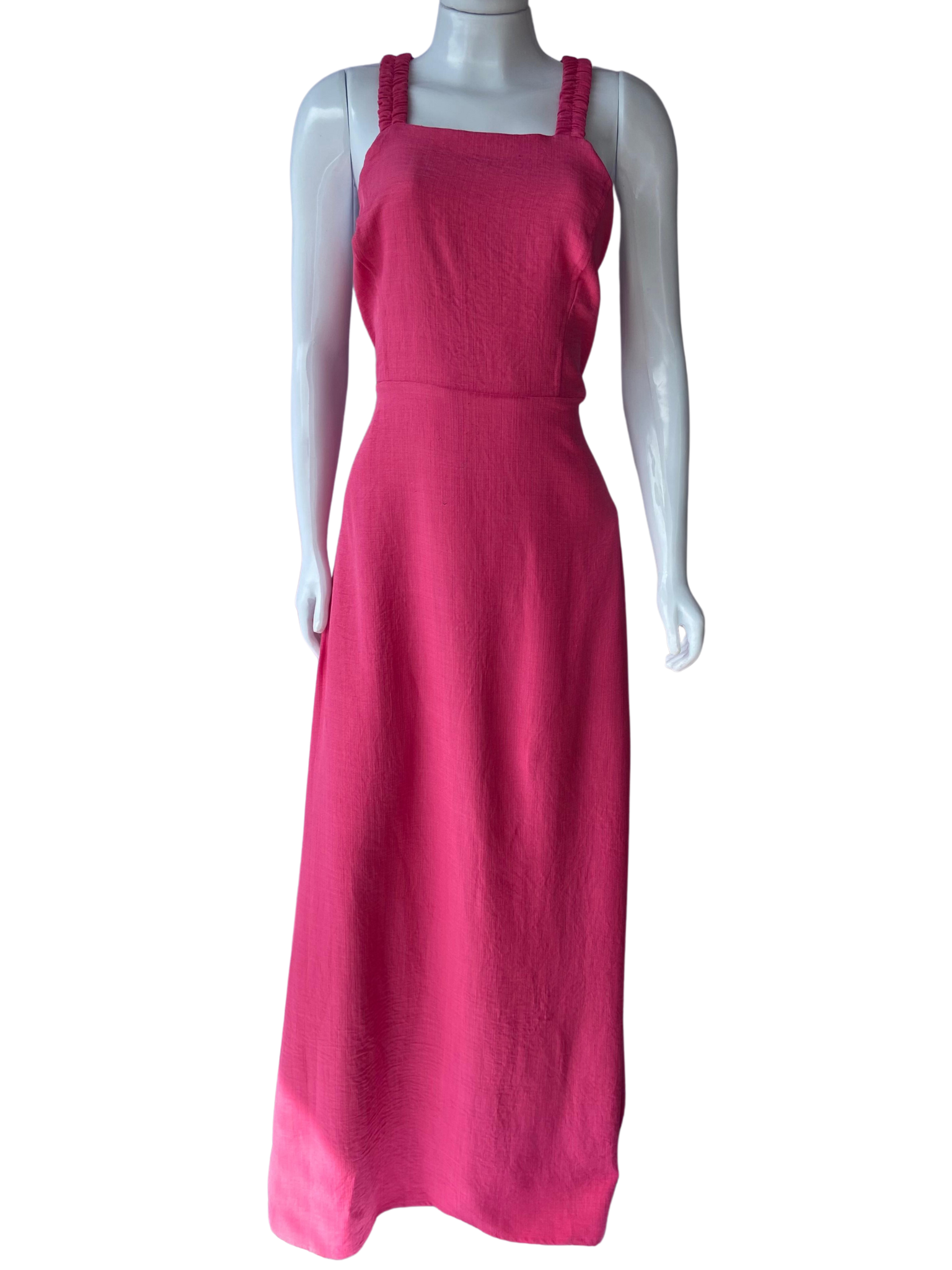 Vestido Longo Afghan Alça Elástico Rosa tamanho G