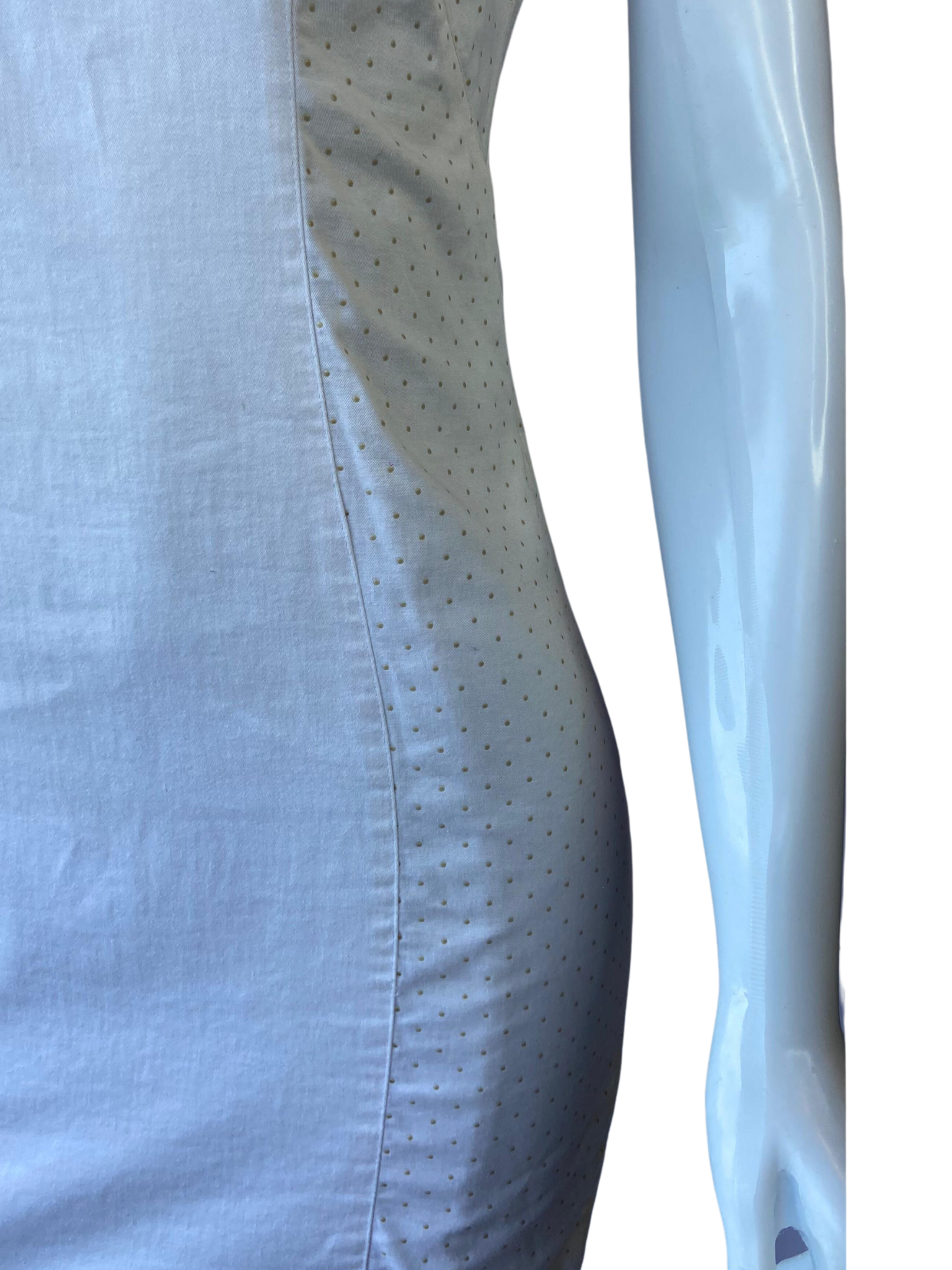 Vestido Lateral Poá Off White tamanho P