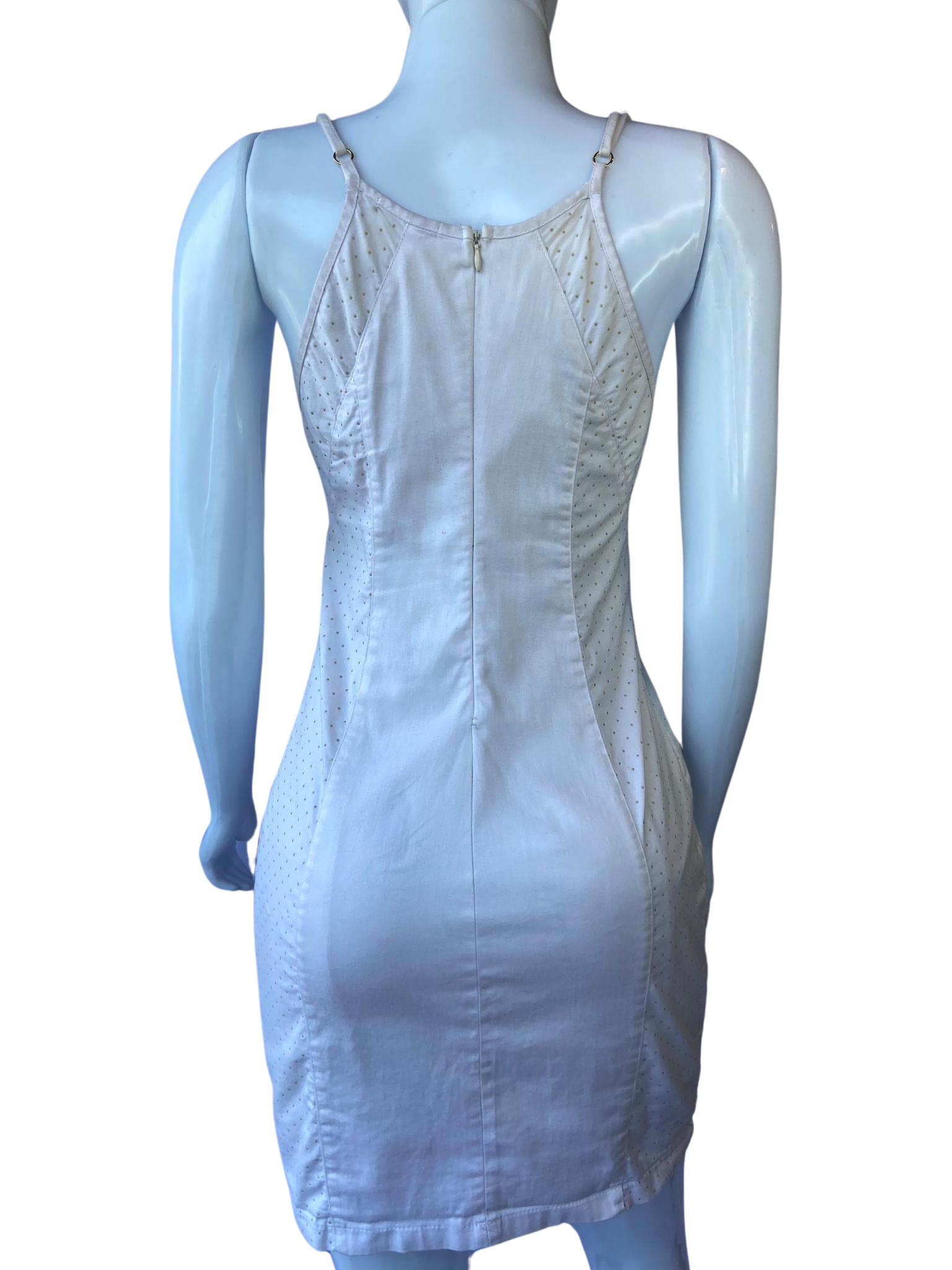 Vestido Lateral Poá Off White tamanho P