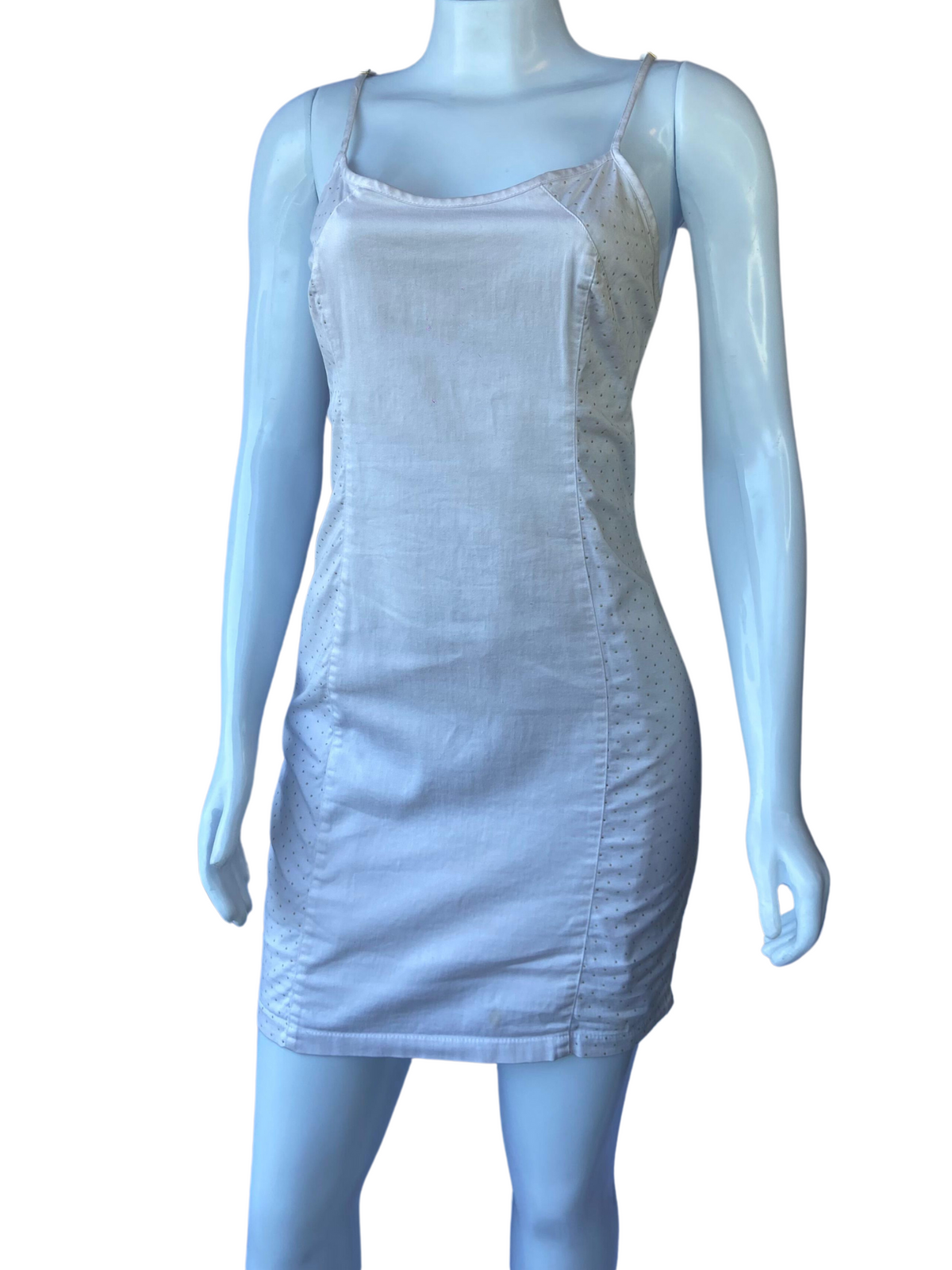 Vestido Lateral Poá Off White tamanho P