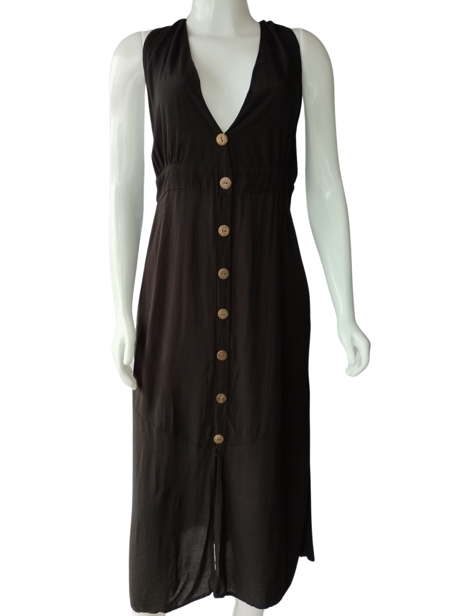 Vestido Frente Única Botões Preto tamanho M