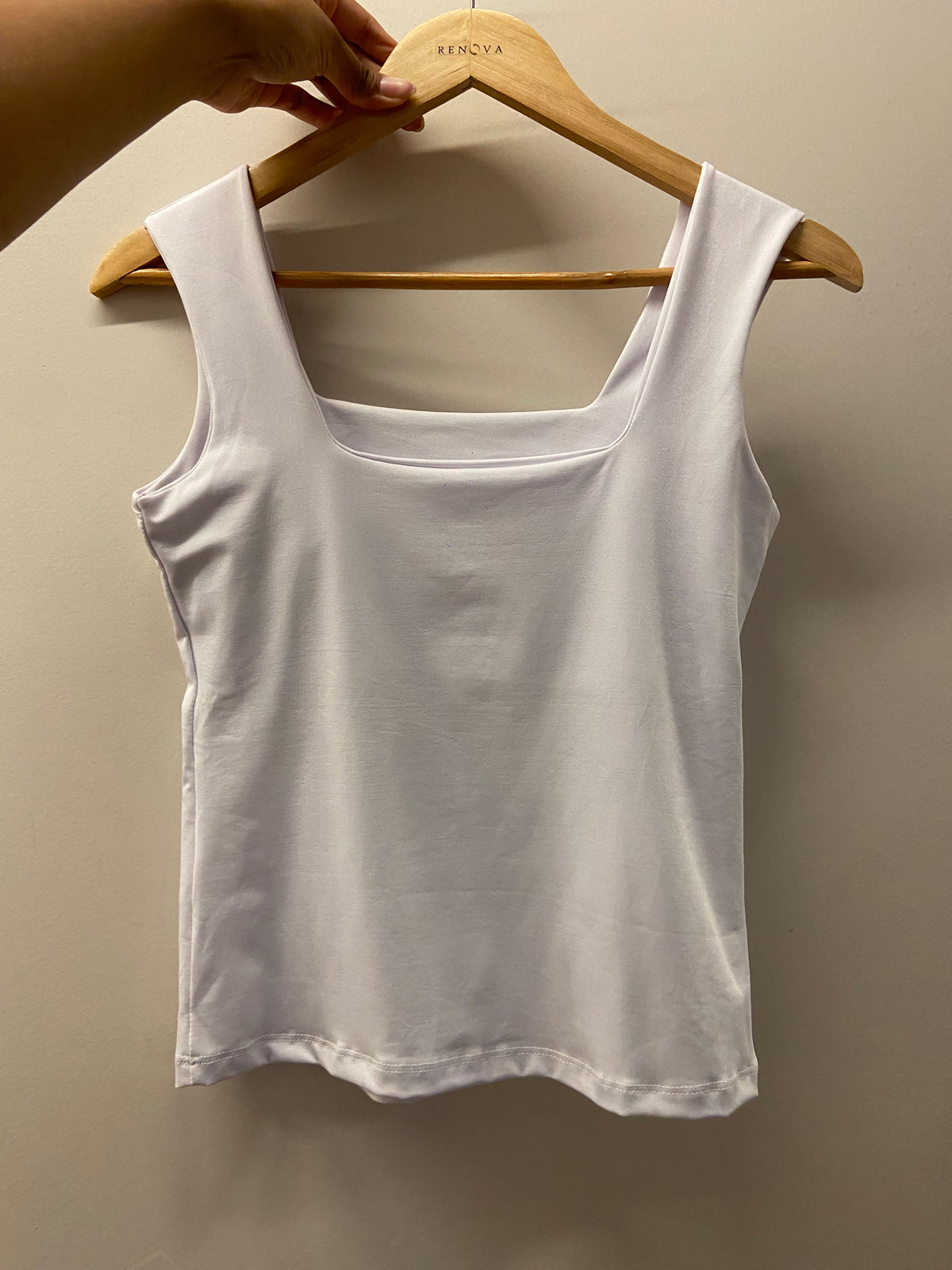 Regata Decote Quadrado Branco Tamanho Único