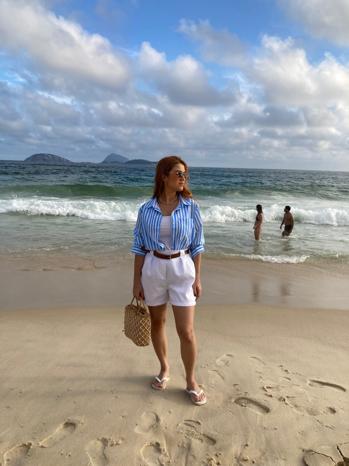 Camisa Pontal Listra Azul Bebê Tamanho G