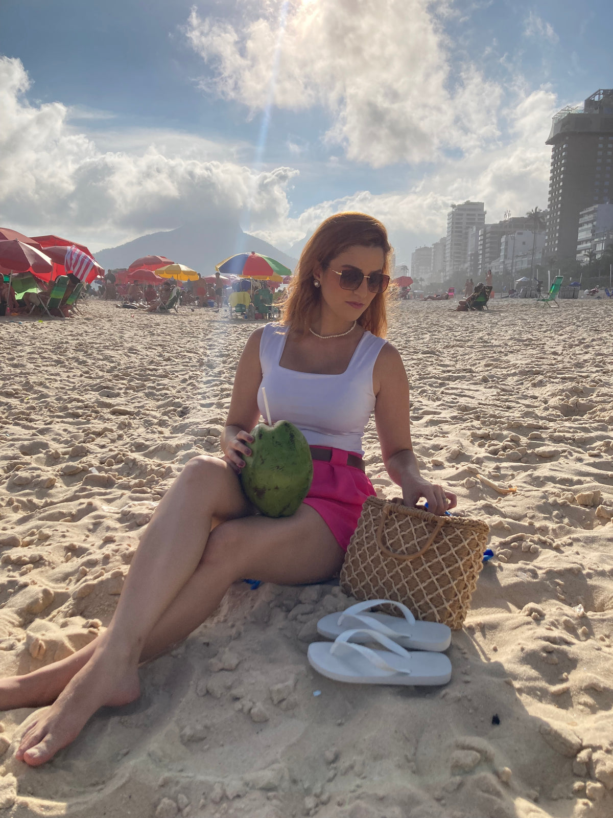 Short Alfaiataria com Cinto Pink Tamanho G