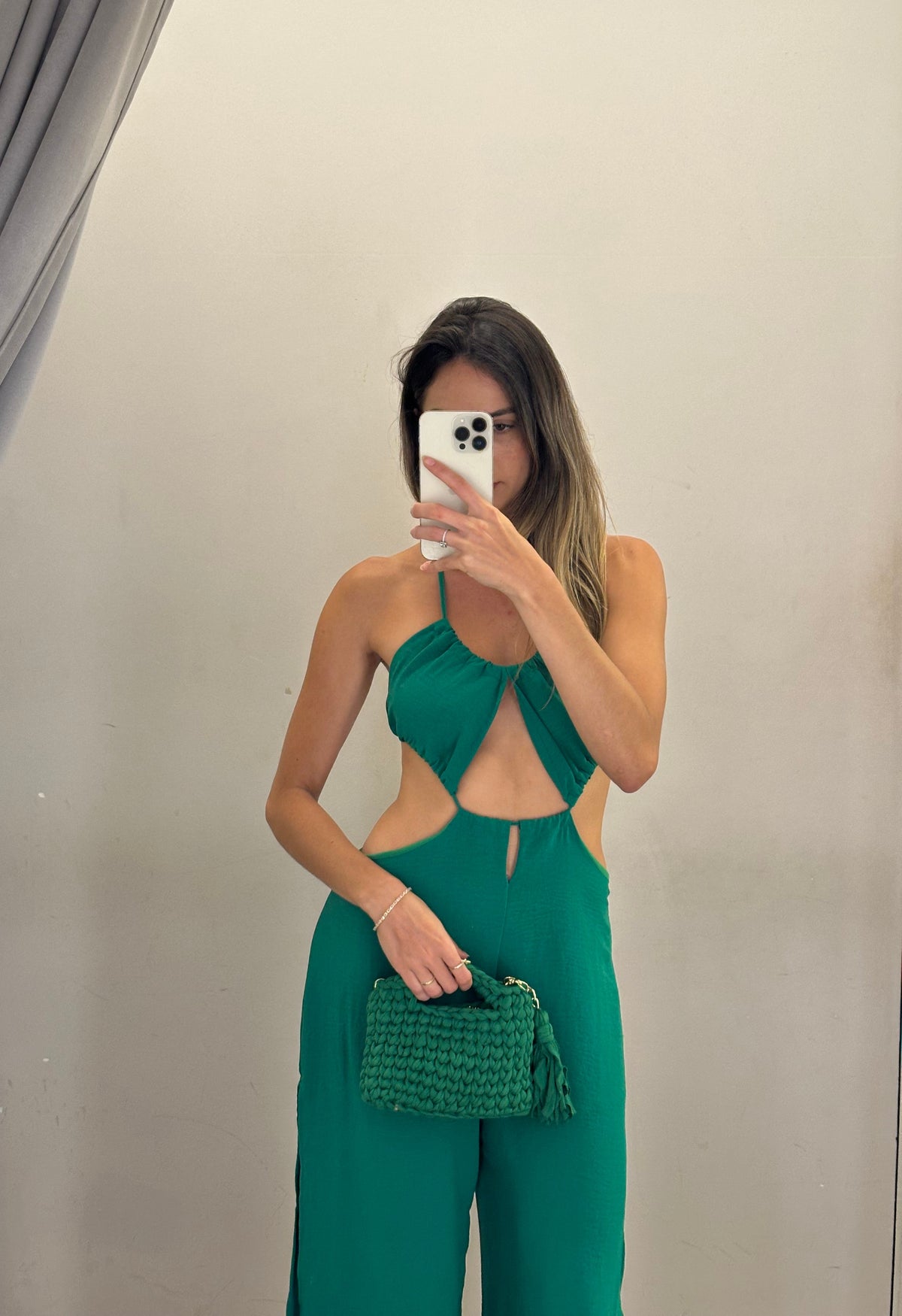 Macacão Nanakarana Fenda Lateral Verde tamanho P