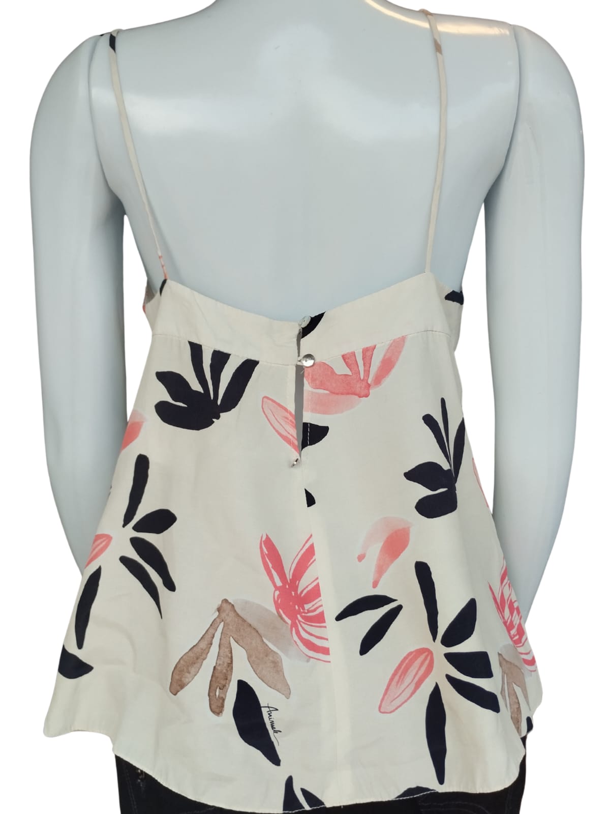 Blusa Animale Alça e Fores Off White tamanho 38