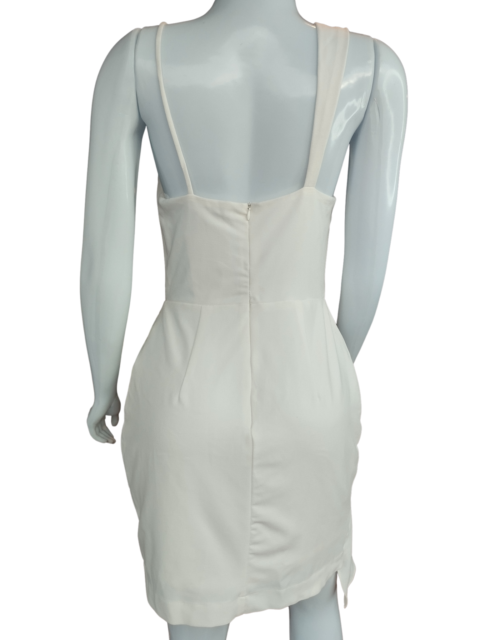 Vestido Botswana Ilhós Decote Lado Off White tamanho M