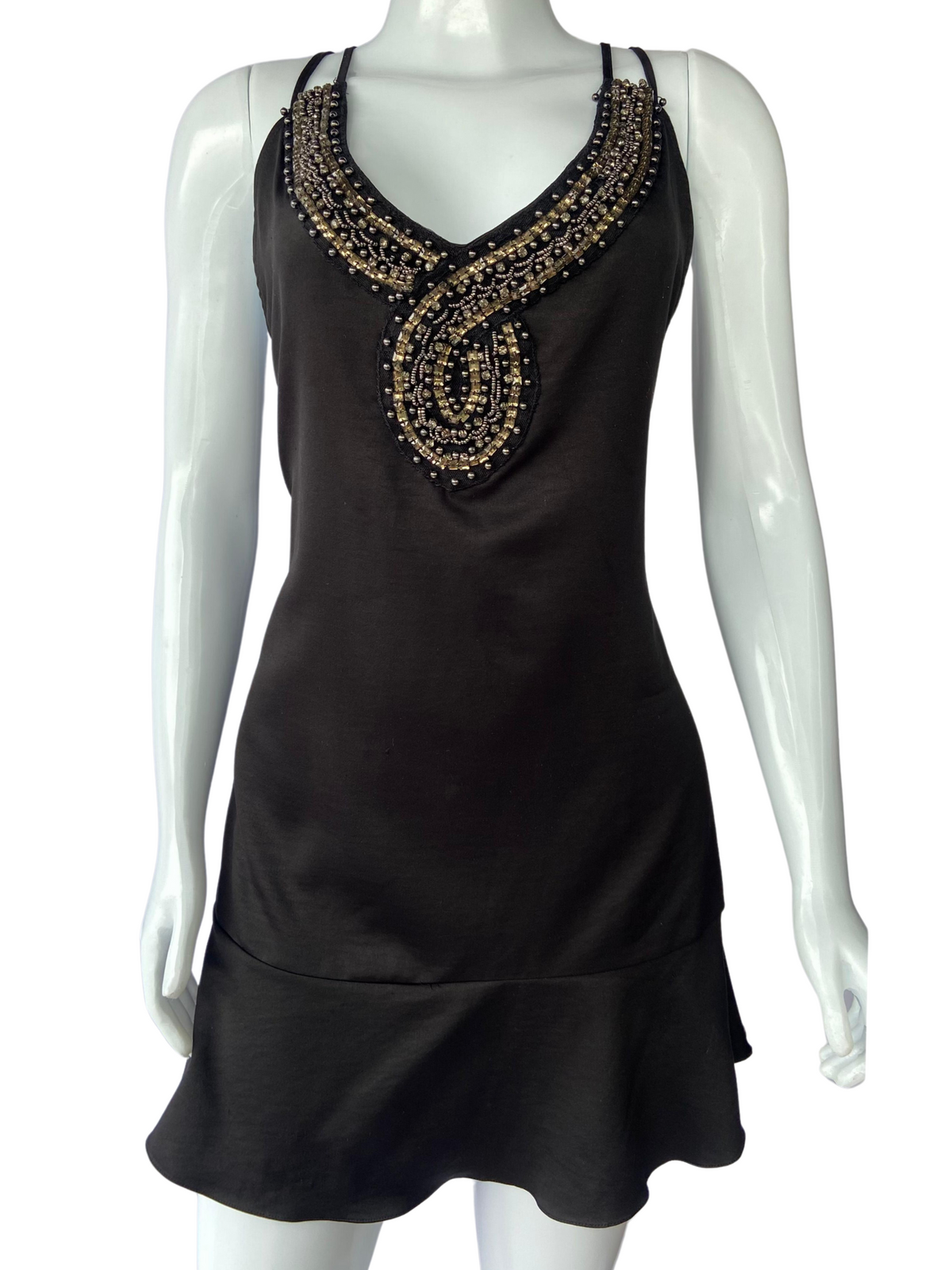 Vestido Pedraria Busto Preto tamanho M