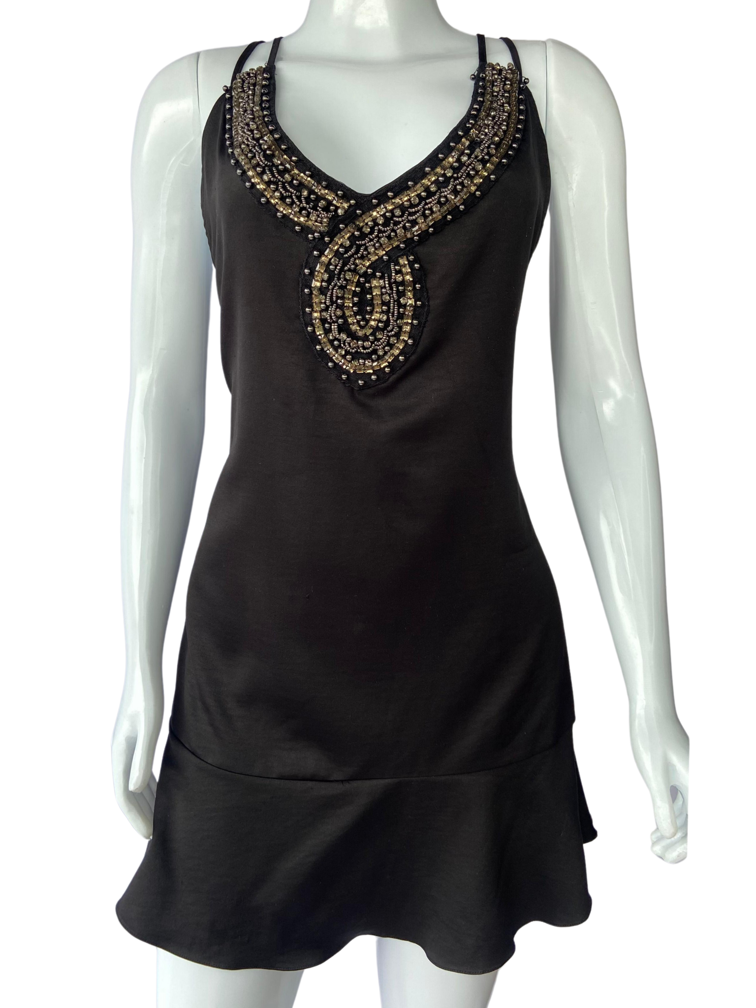 Vestido Pedraria Busto Preto tamanho M