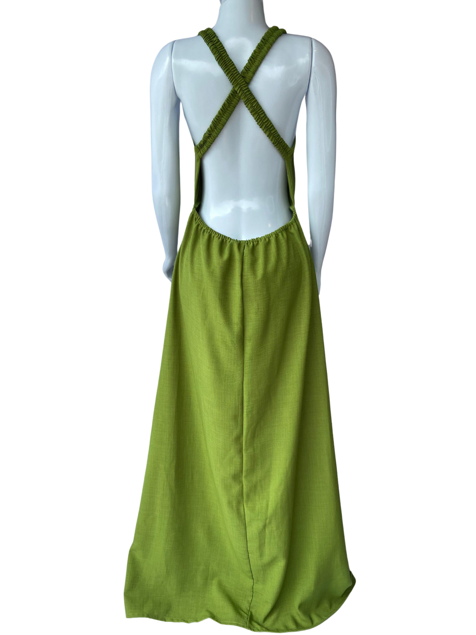 Vestido Afghan Longo Alça Elástico Verde tamanho G