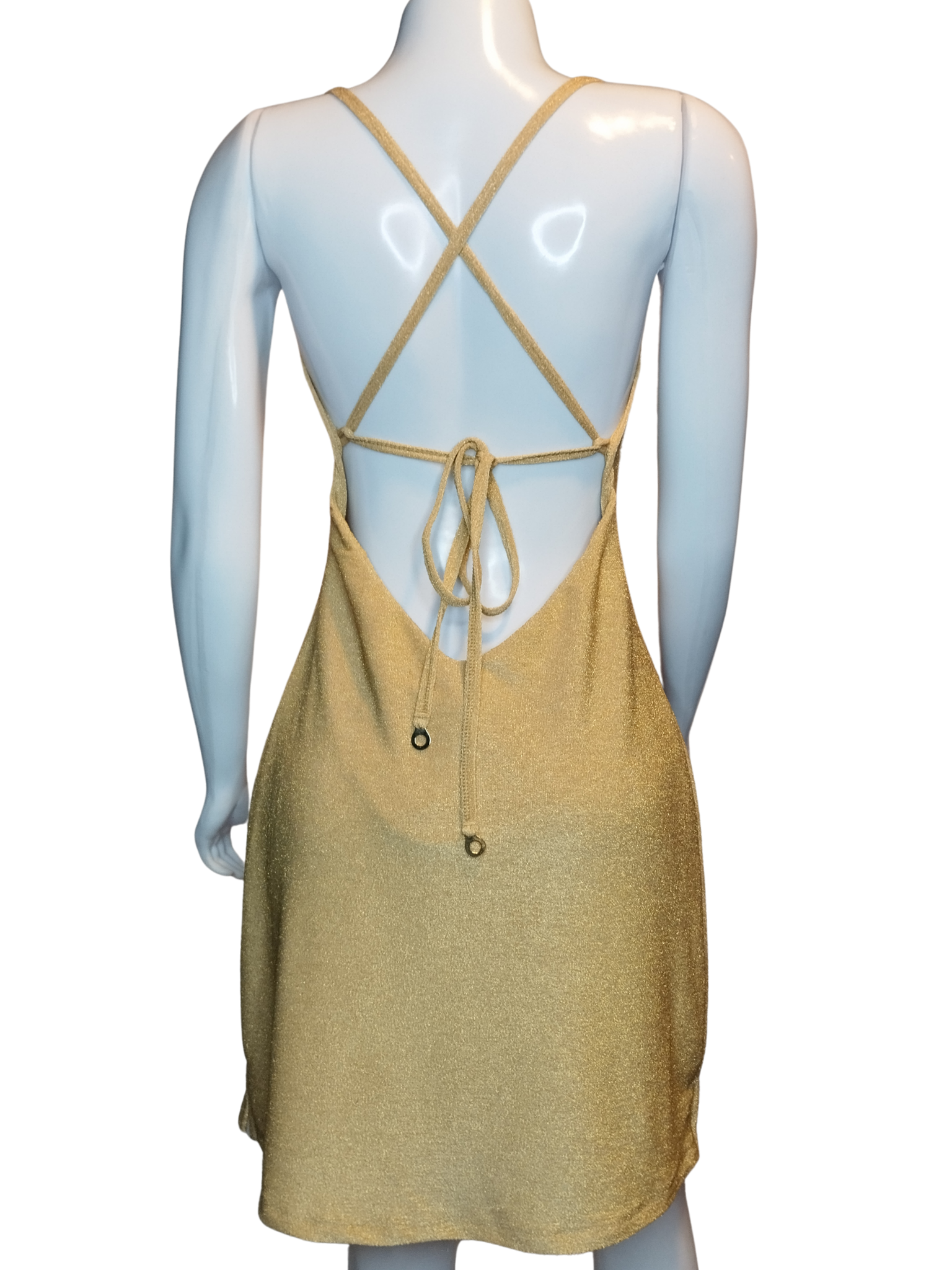 Vestido Botswana Lurex Glamour Dourado tamanho M