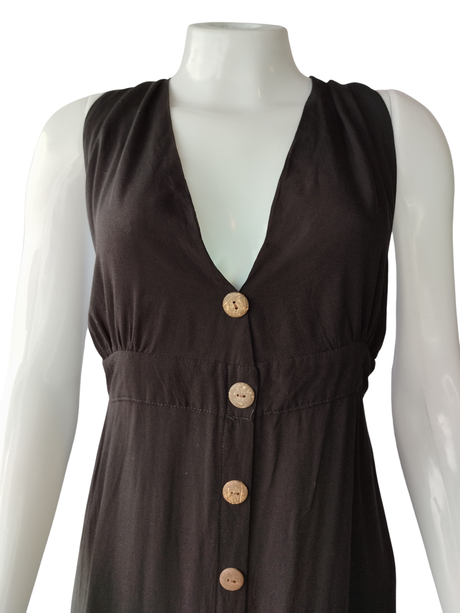 Vestido Frente Única Botões Preto tamanho M