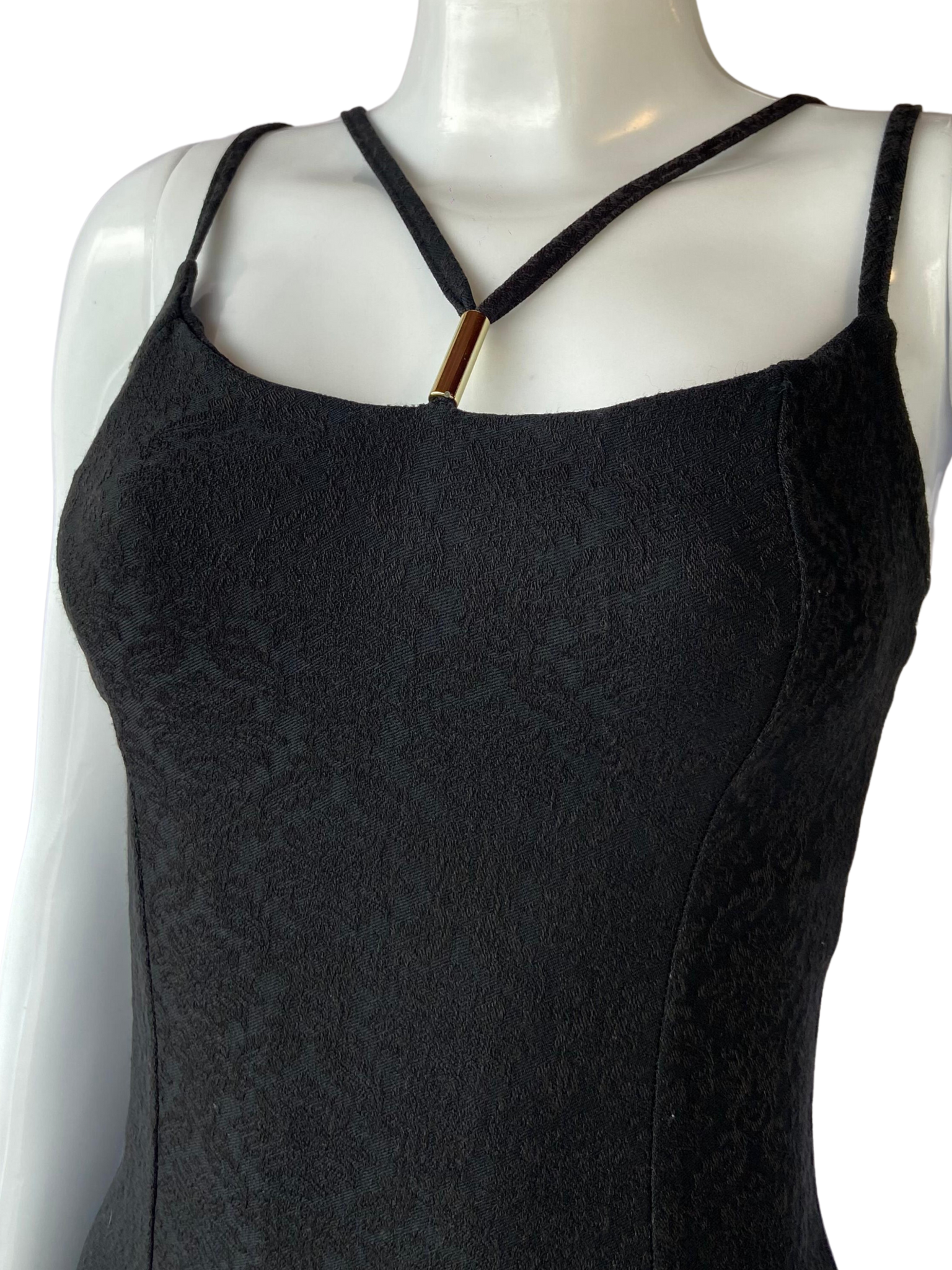 Vestido Curto 2 Tiras Detalhe Busto Preto tamanho PP