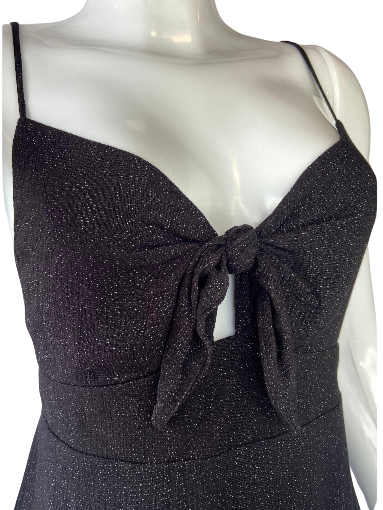 Vestido Longo Brilho Preto tamanho M