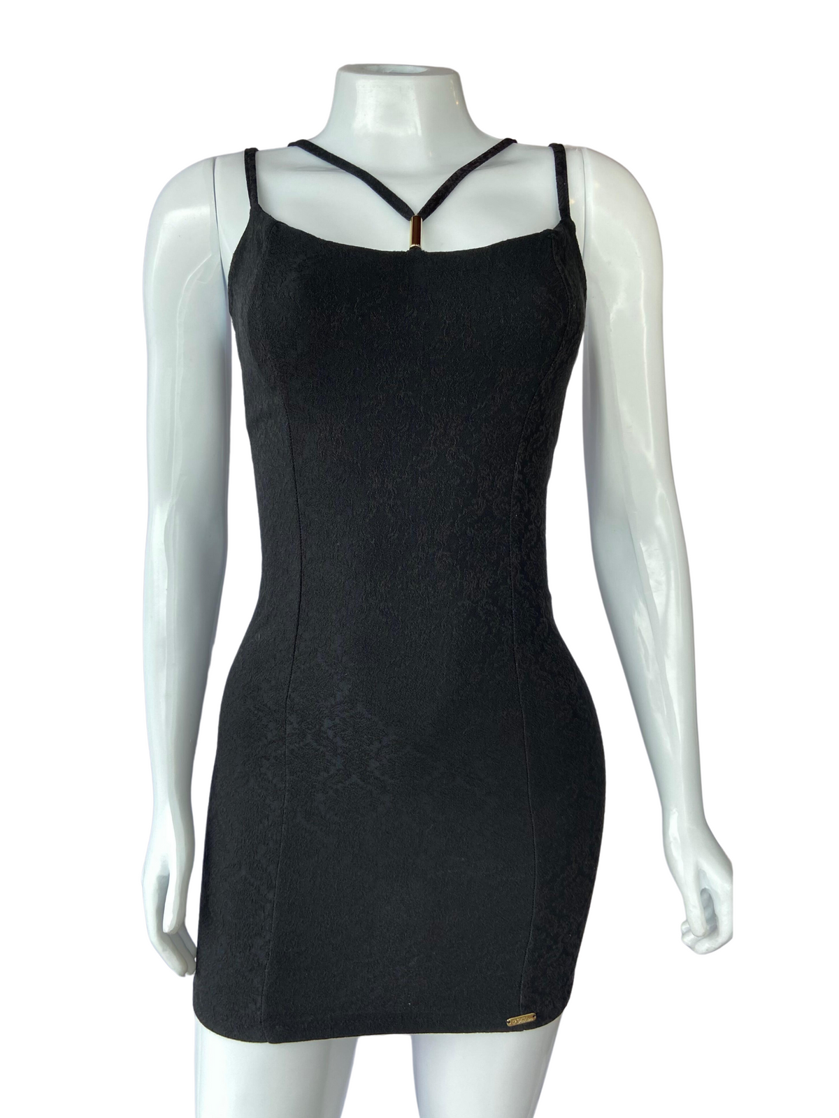 Vestido Curto 2 Tiras Detalhe Busto Preto tamanho PP