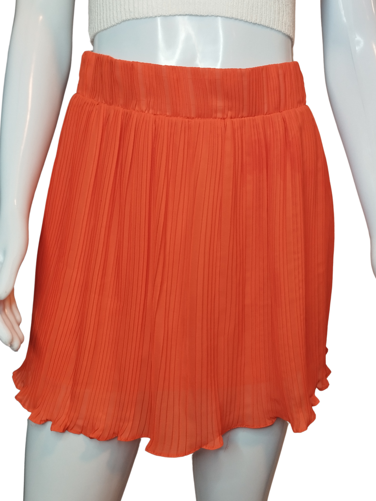 Saia Botswana Plissada Laranja tamanho P