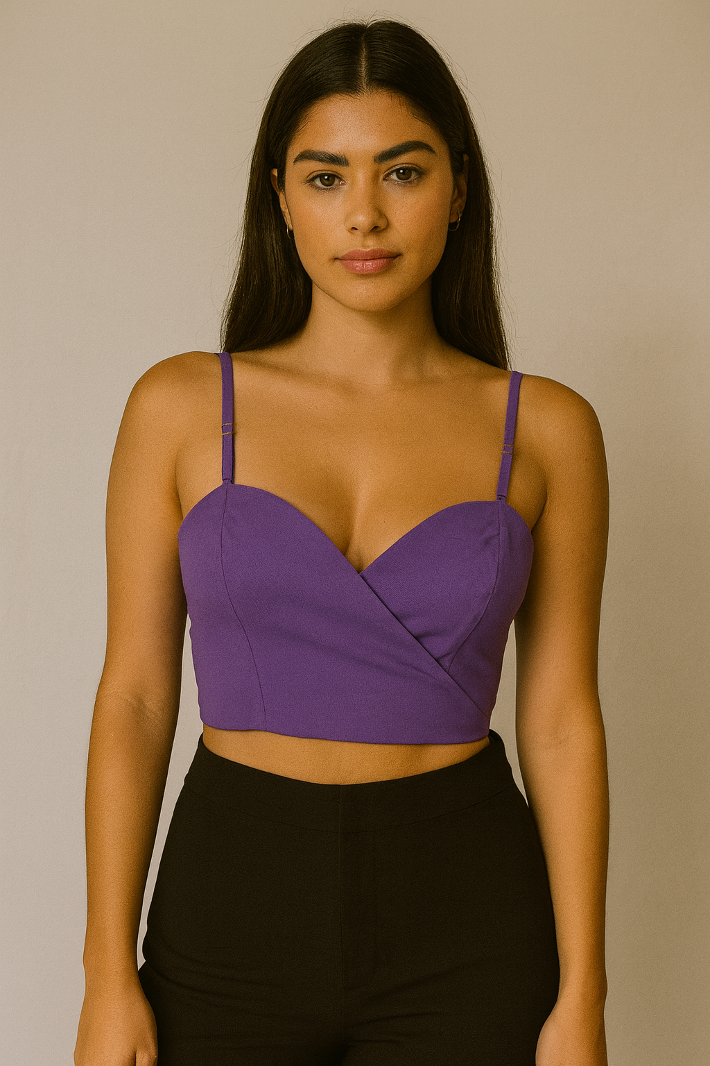 Blusa Cropped Afghan Transpassada Roxo tamanho G