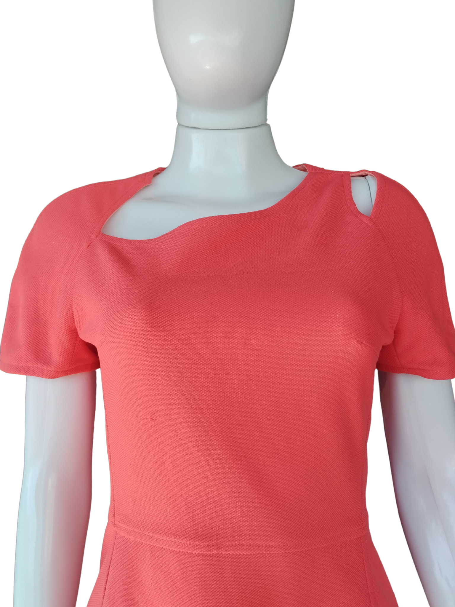 Vestido Folic Decote Assimétrico Laranja tamanho M