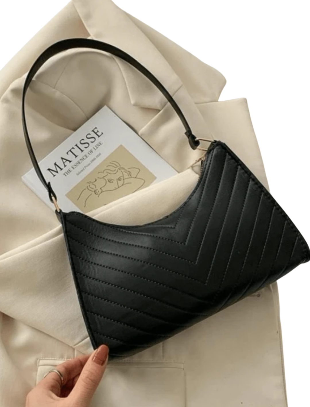 Bolsa Baguete Alça Ombro Preto