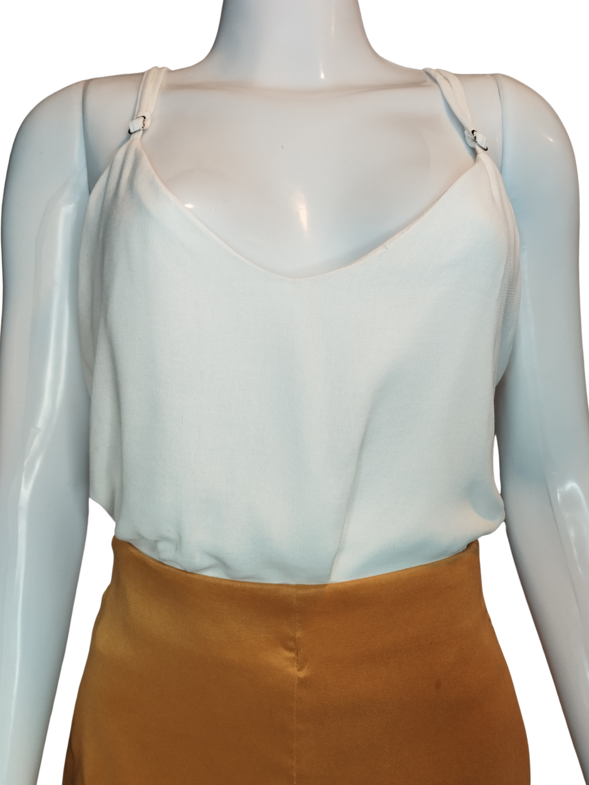 Blusa Curta Ágatha Decote V Branco tamanho G