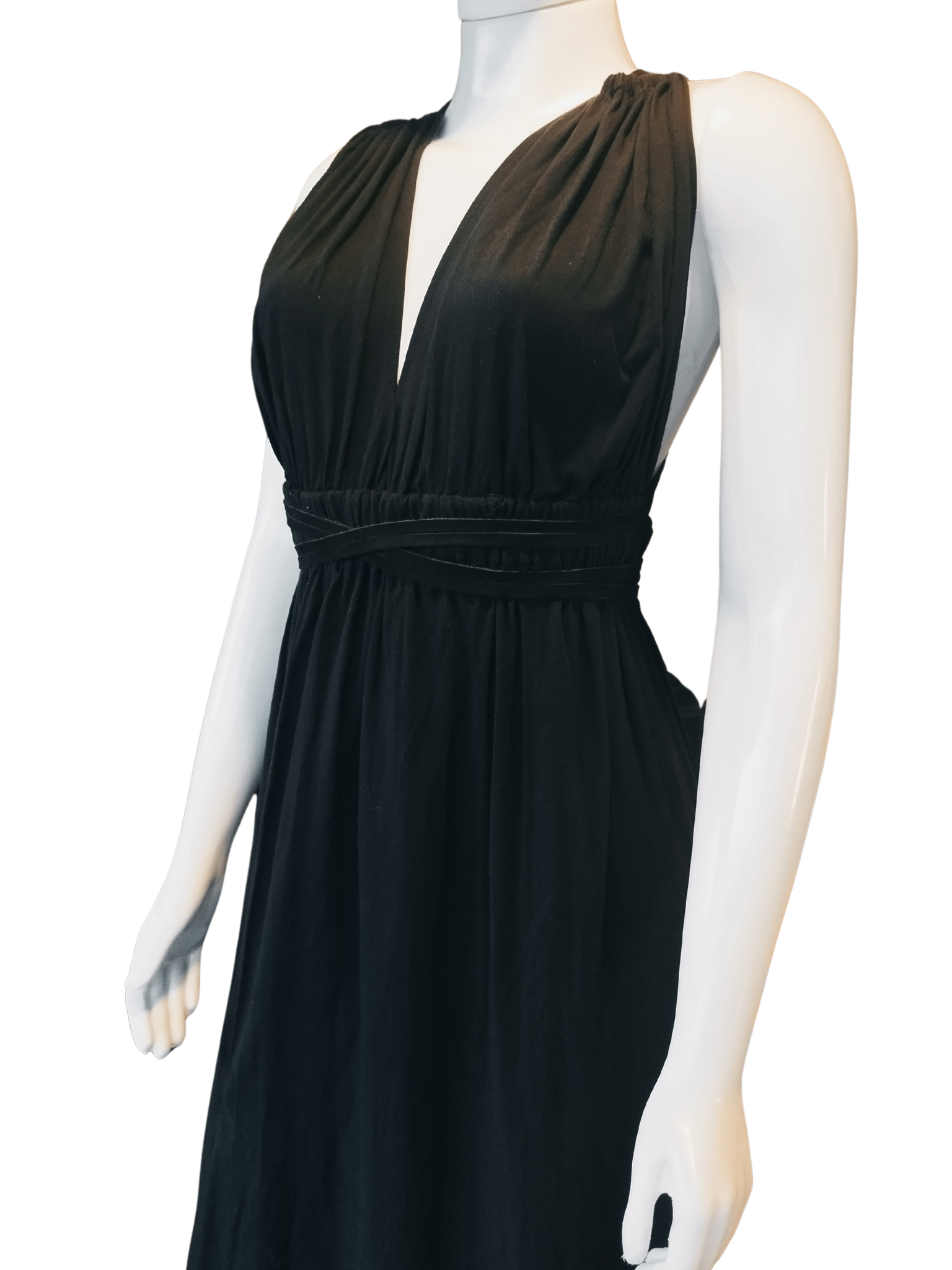 Vestido Longo Costas Nuas Caravana Preto tamanho M