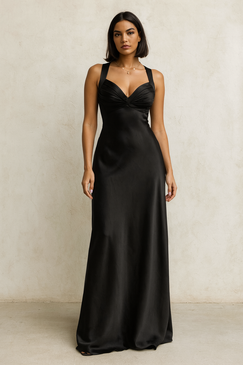 Vestido Festa Frente Única Preto tamanho M