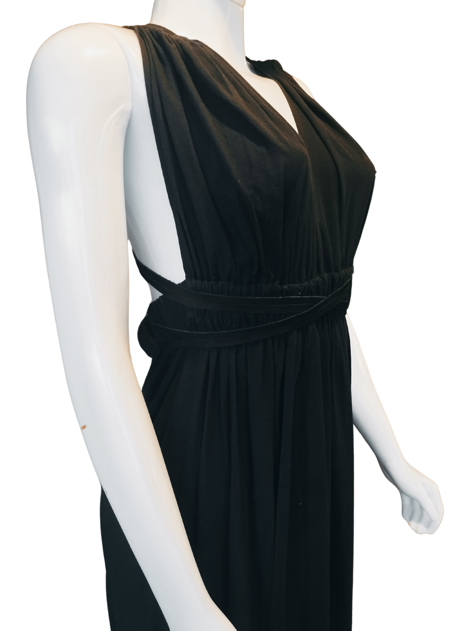 Vestido Longo Costas Nuas Caravana Preto tamanho M