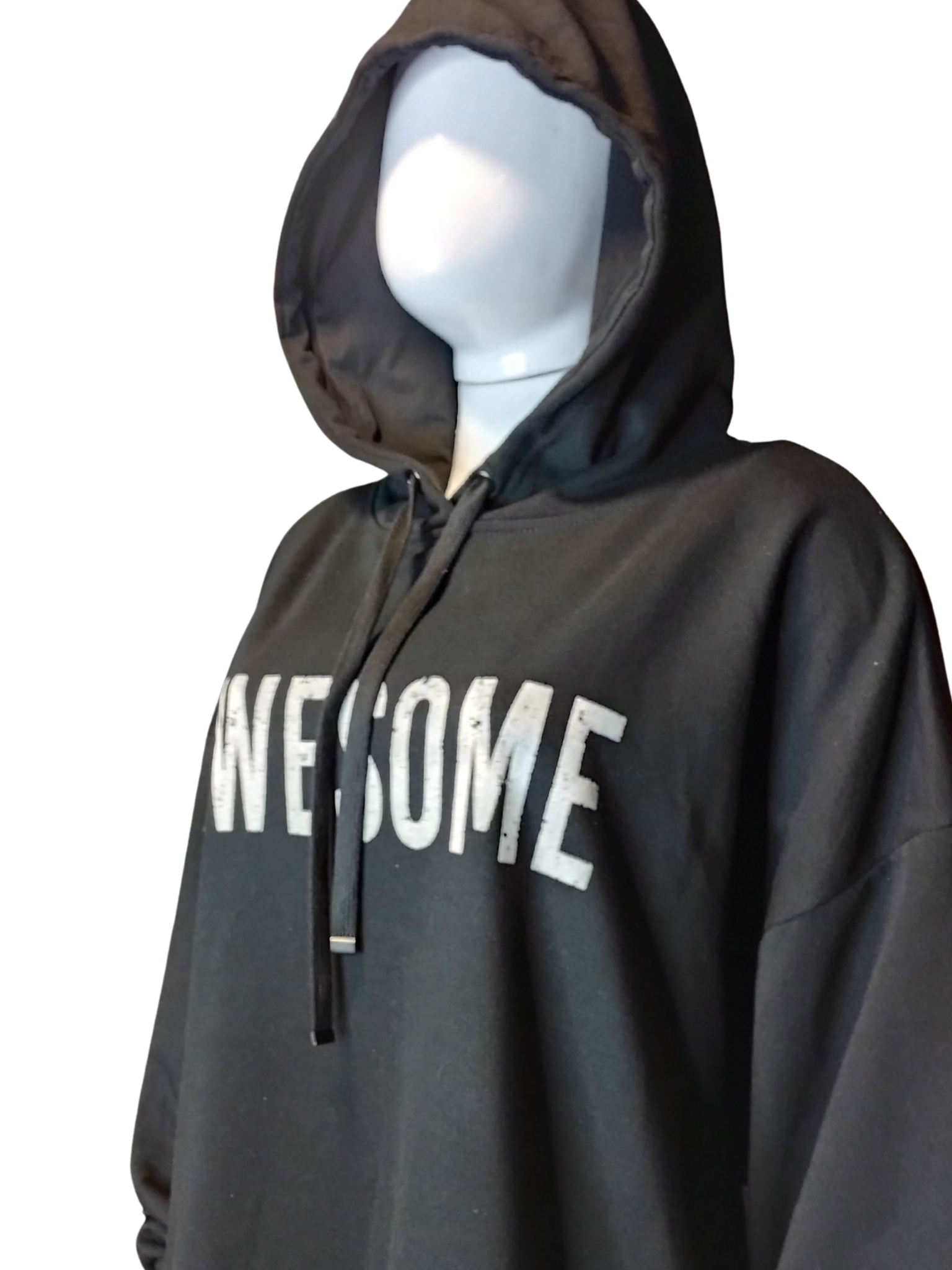 Vestido Moletom Capuz Awesome Preto tamanho GG