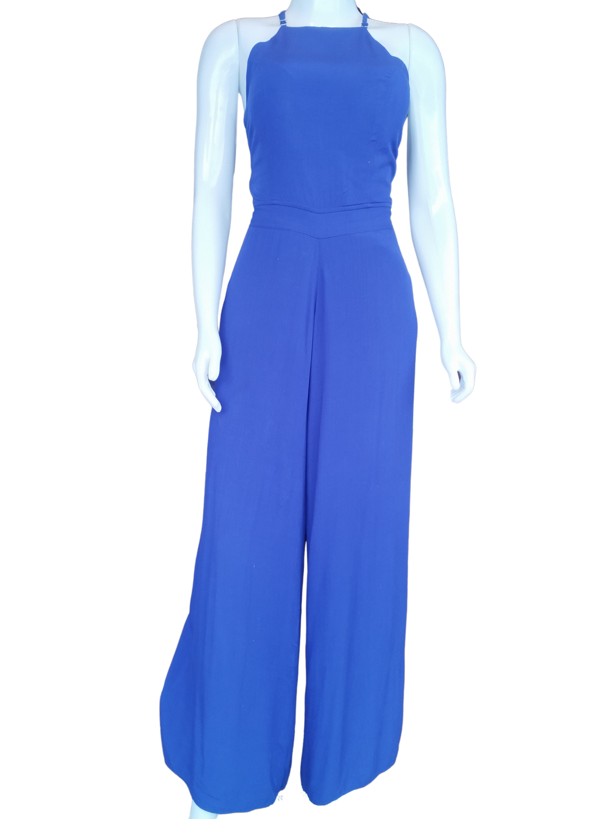 Macacão Pantacourt Amarração Cintura Azul tamanho M