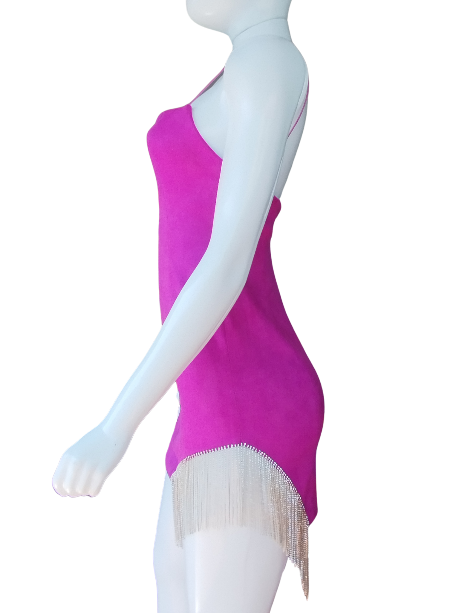 Vestido Agatha Curto Strass Fucsia Tamanho P