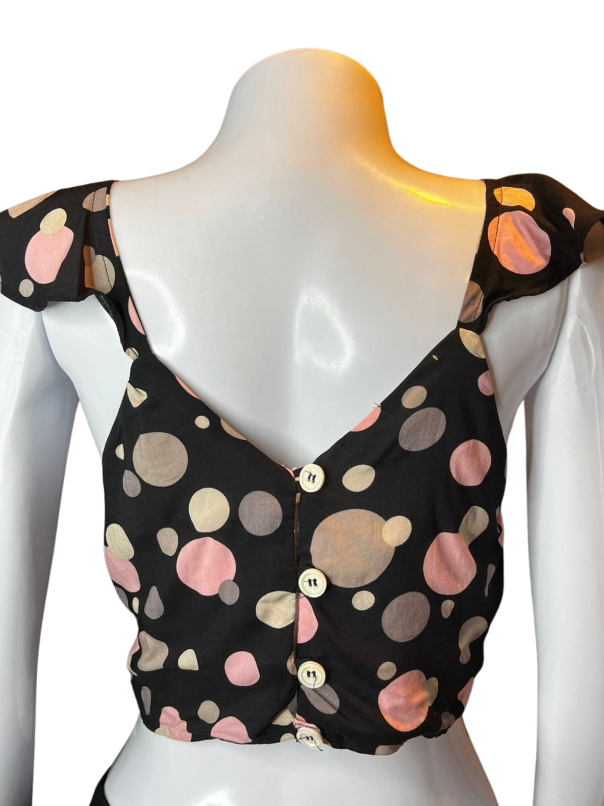 Blusa Cropped Poá tamanho P