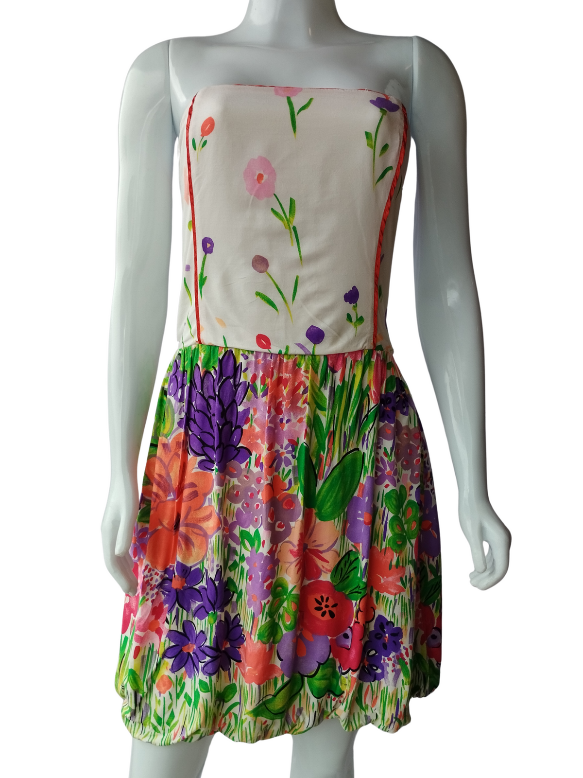 Vestido Balonê Shop 126 Tomara que caia Floral Colorido tamanho 42