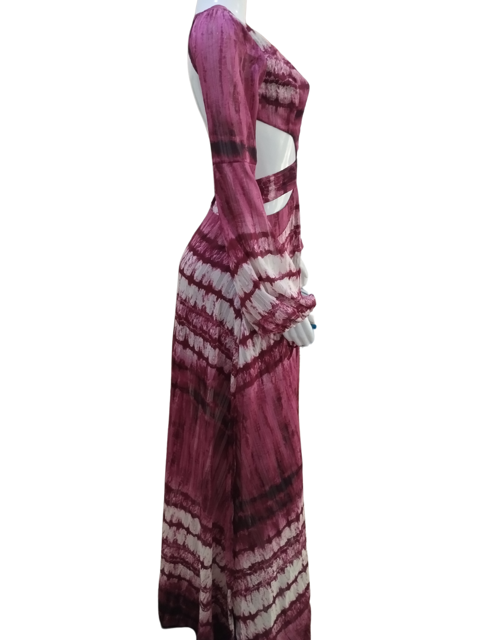 Vestido Agatha Longo Tie Dye Costas Nuas Fucsia Tamanho G