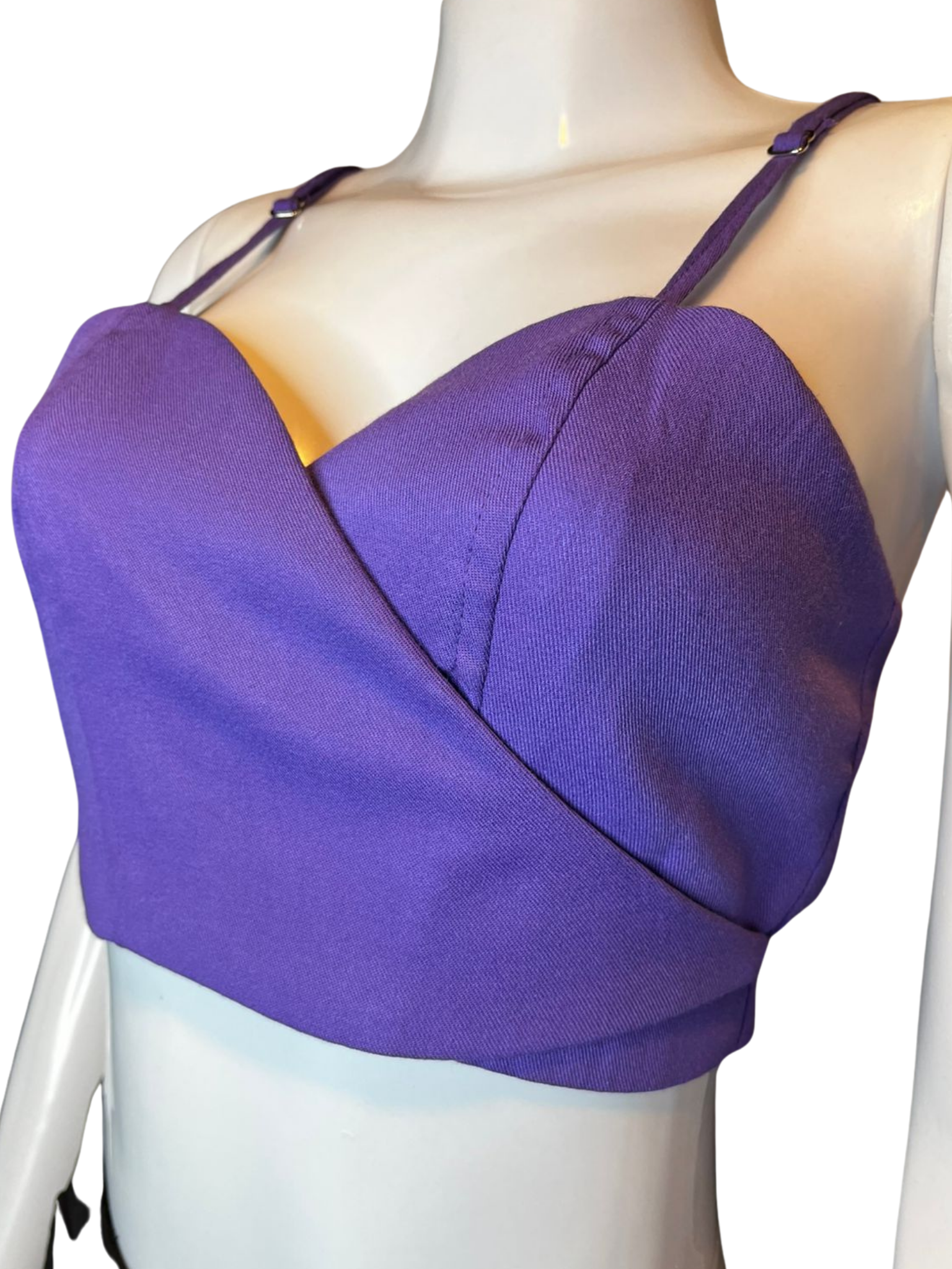 Blusa Cropped Afghan Transpassada Roxo tamanho G