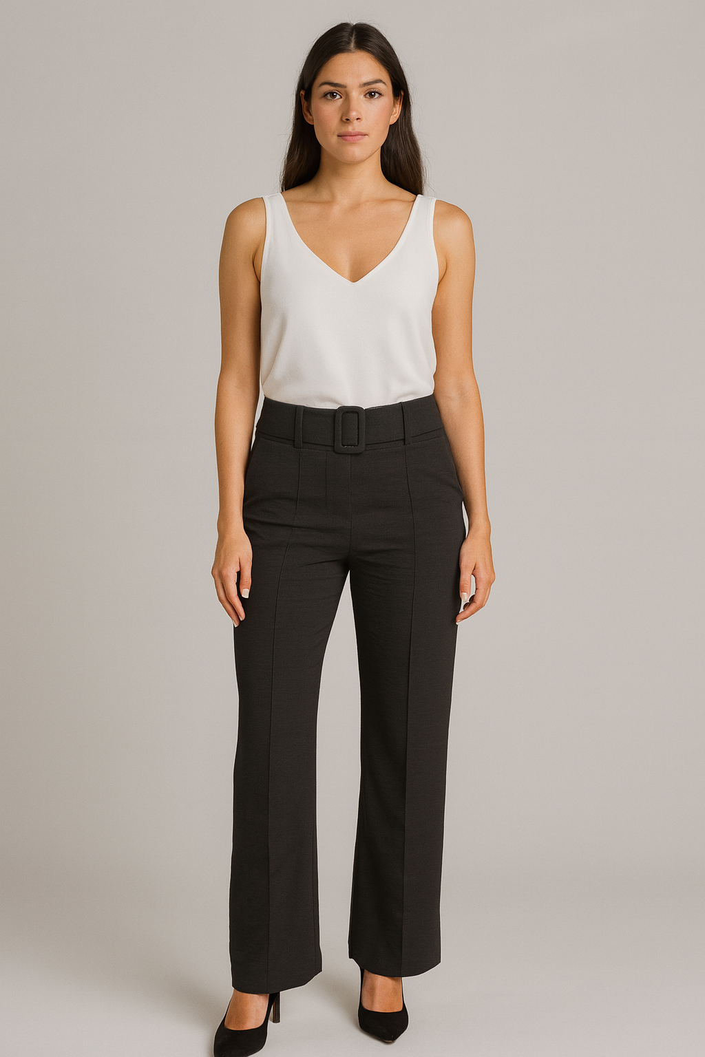 Calça Alfaiataria Cinto Preto tamanho M