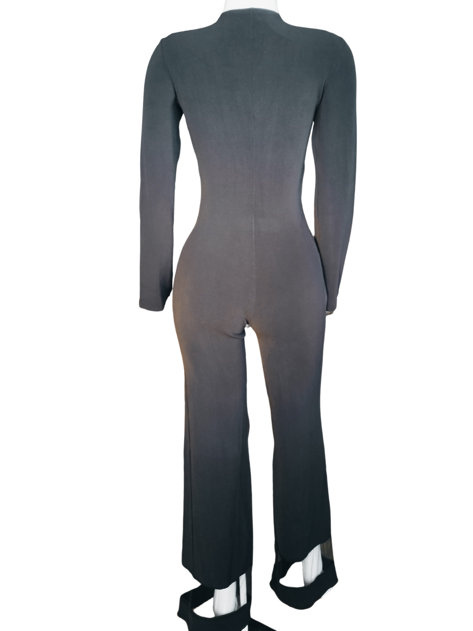 Macacão Manga Longa Ziper Frontal Preto tamanho M