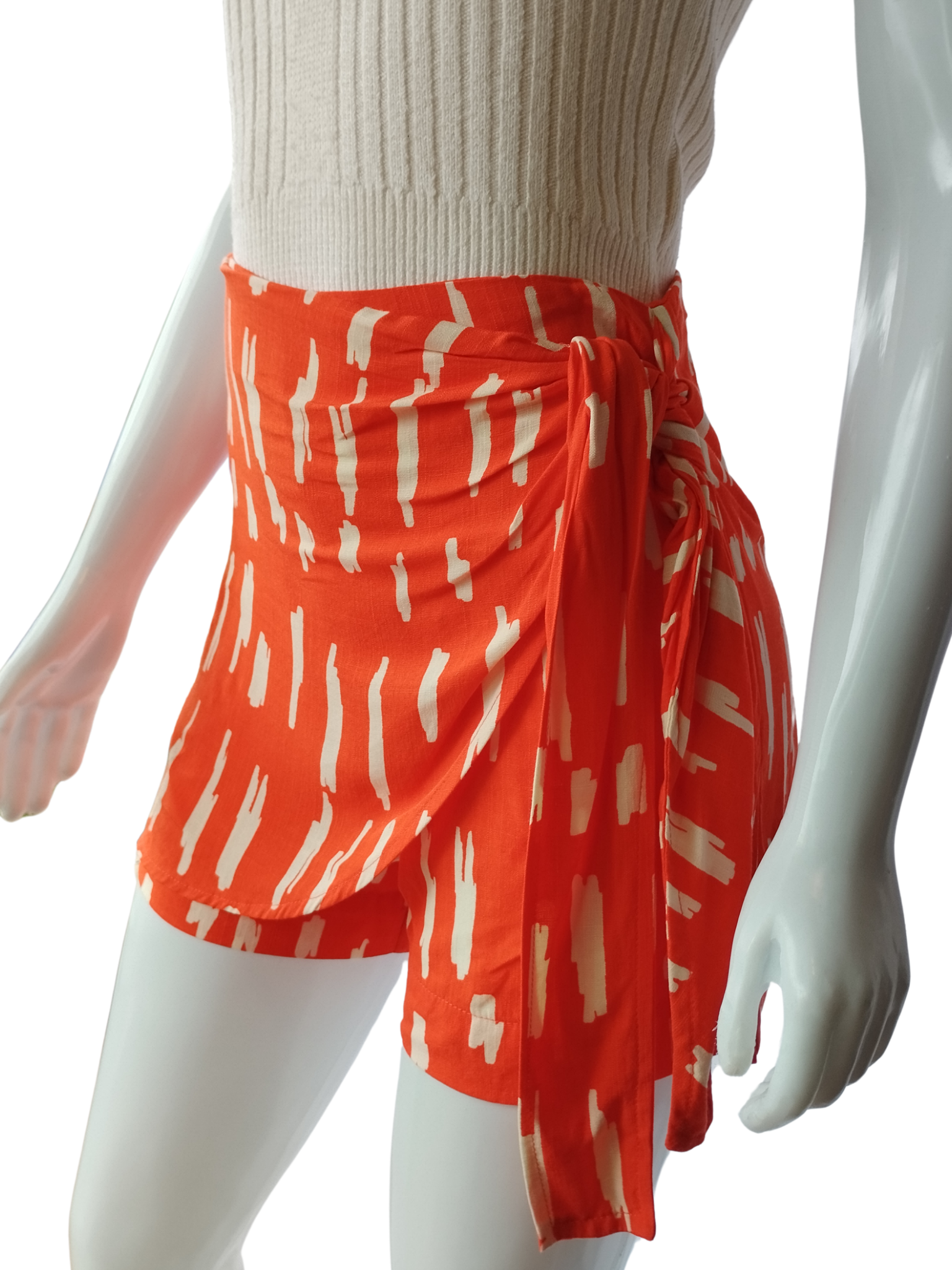 Short Saia Afghan Riscos Vermelho Tamanho P