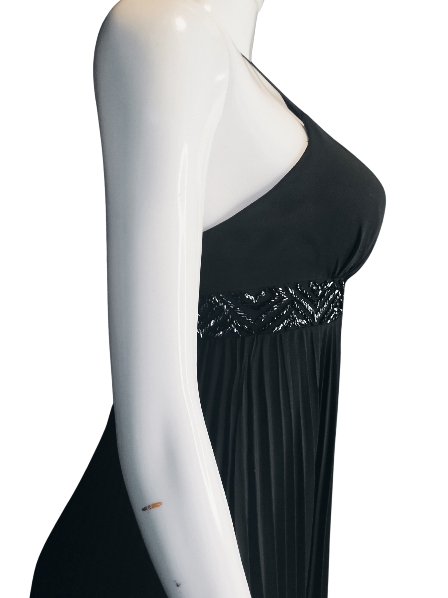 Vestido Gorgeous Plissado Pedraria Preto tamanho M