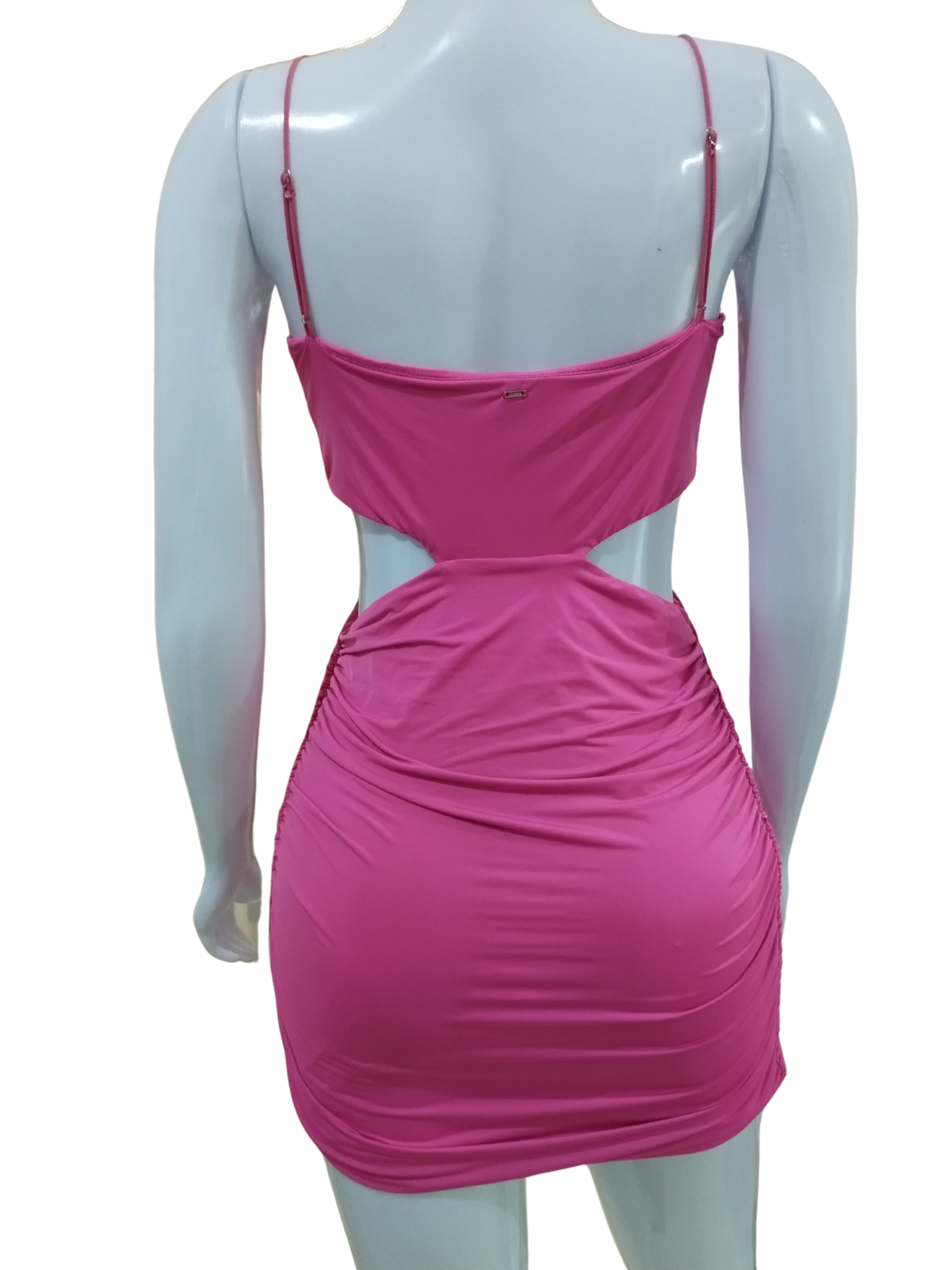 Vestido Agatha Curto Drapeado Rosa Tamanho M